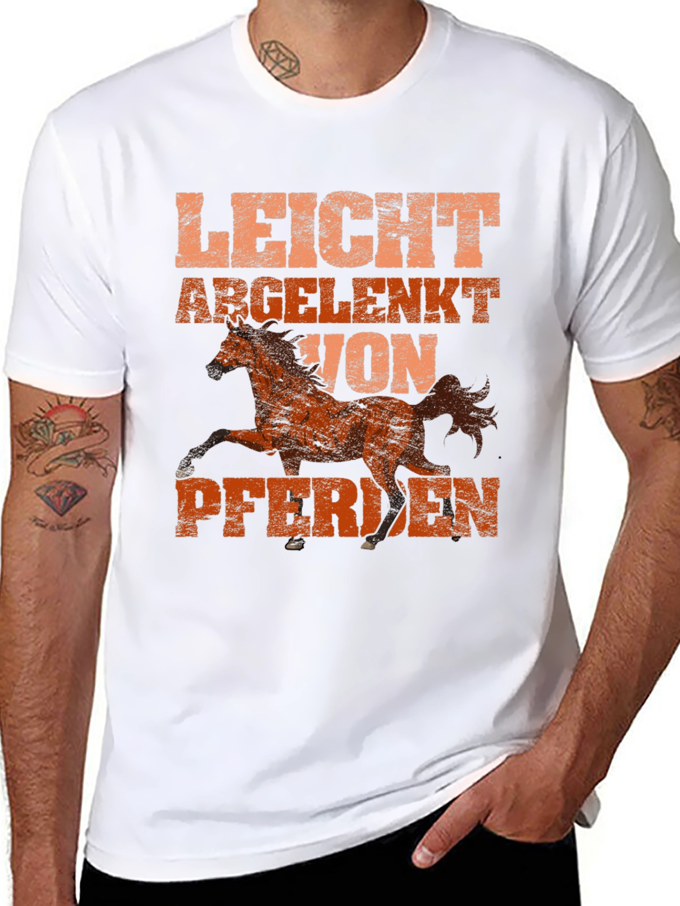 Black Horse Lover T-Shirt - German Text view 8