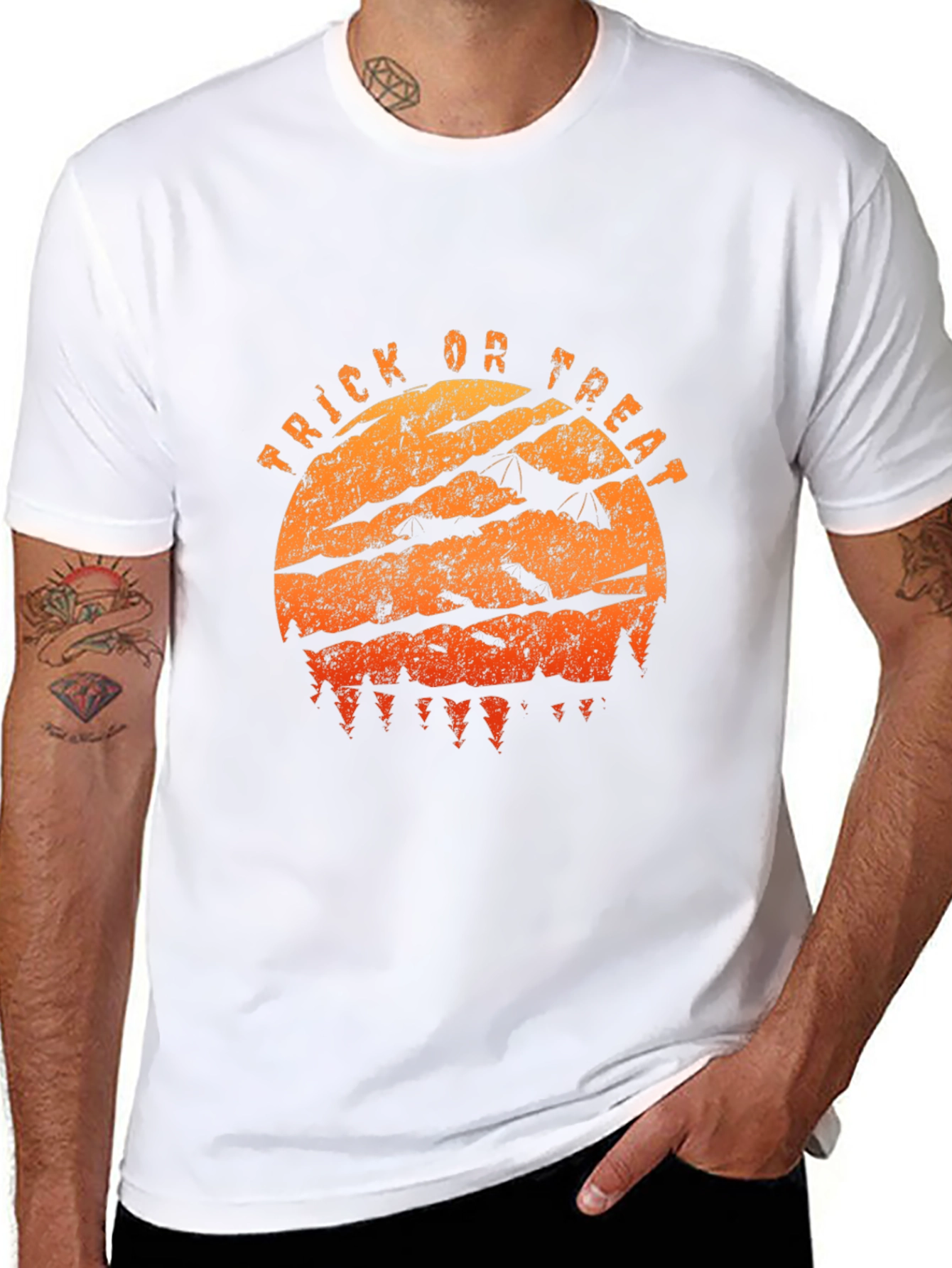 Black Trick or Treat Halloween Graphic Tee view 8