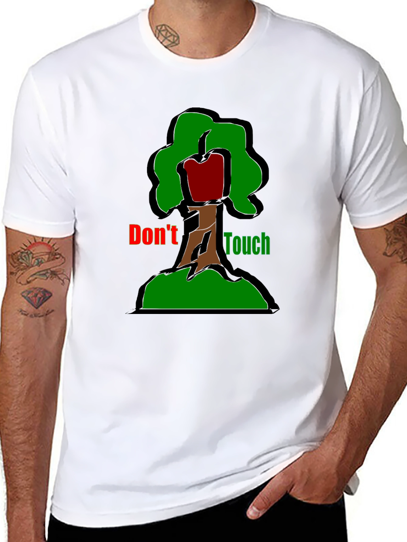 Black Don't Touch T-Shirt - Graphic Tree Design view 8