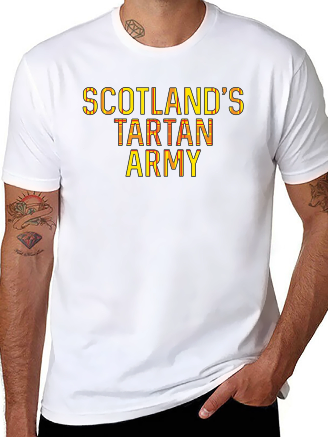 Black Scotland's Tartan Army Black T-Shirt view 8