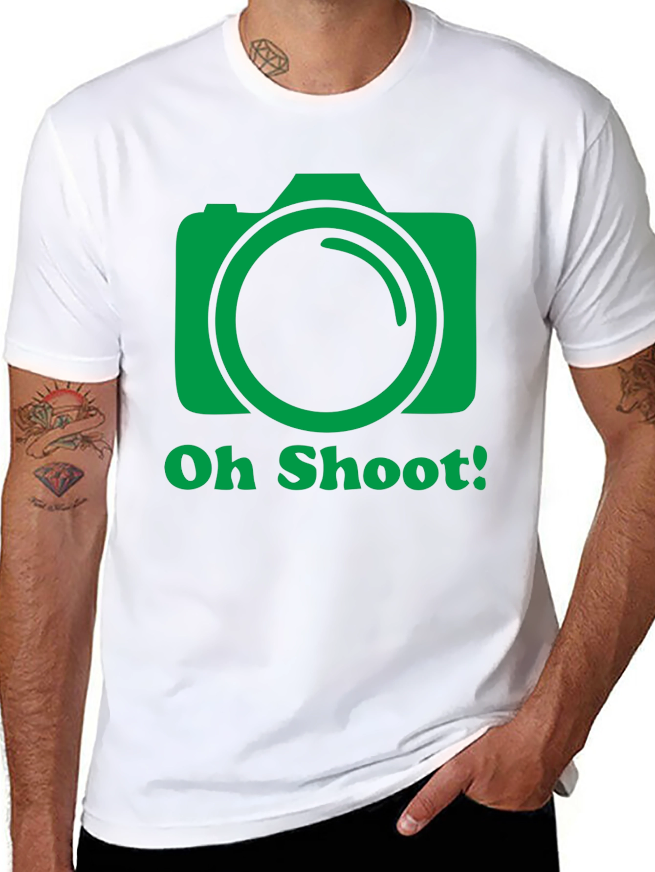 Black Oh Shoot Camera Graphic T-Shirt - Photographer Tee view 8