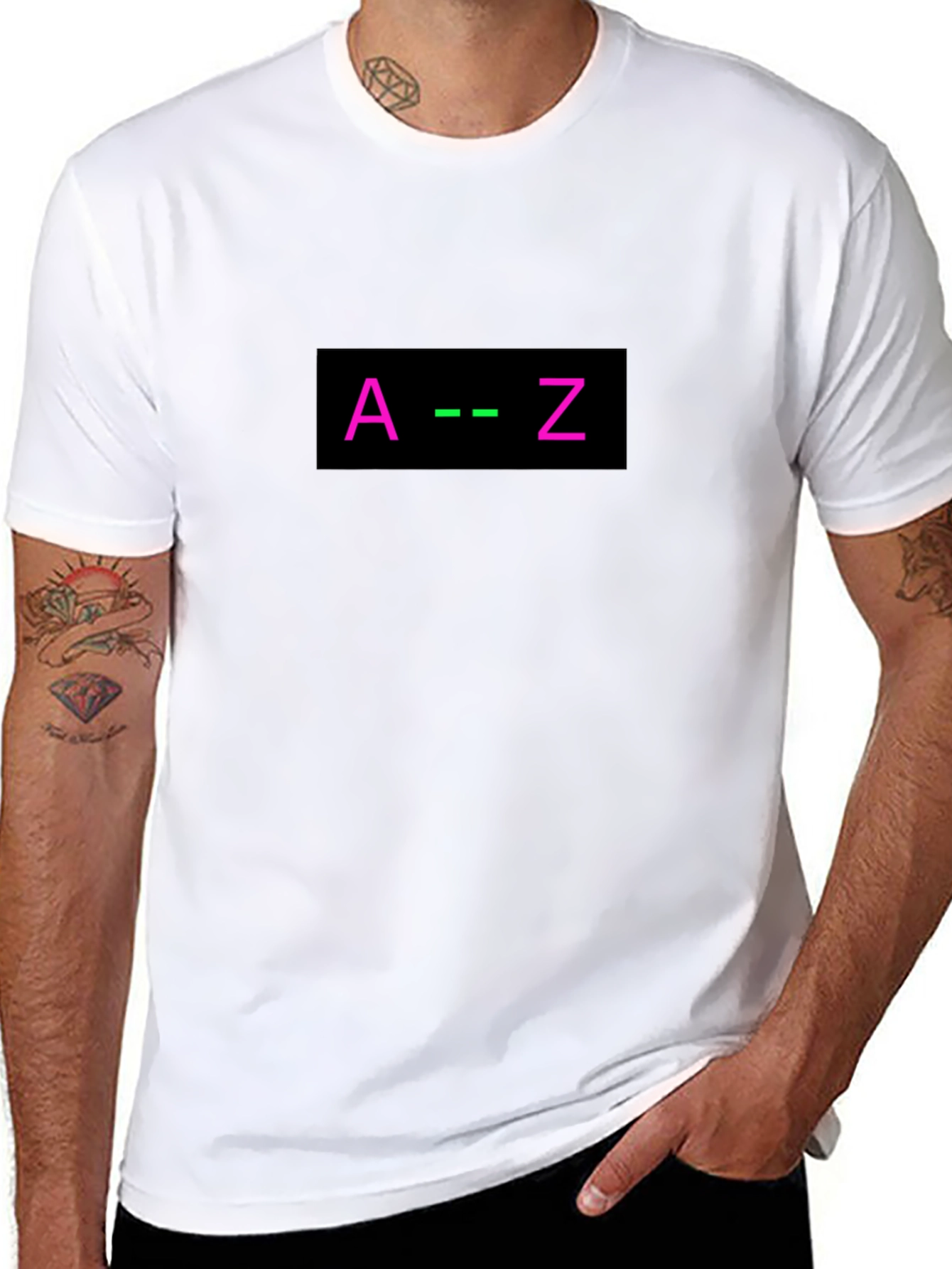 Black A to Z Graphic Tee - Black Cotton Blend view 8