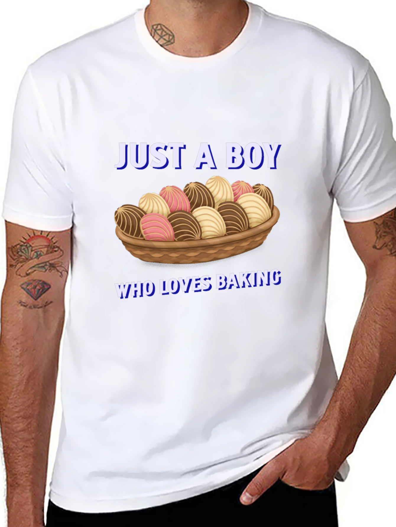 Black Just a Boy Who Loves Baking T-Shirt view 8