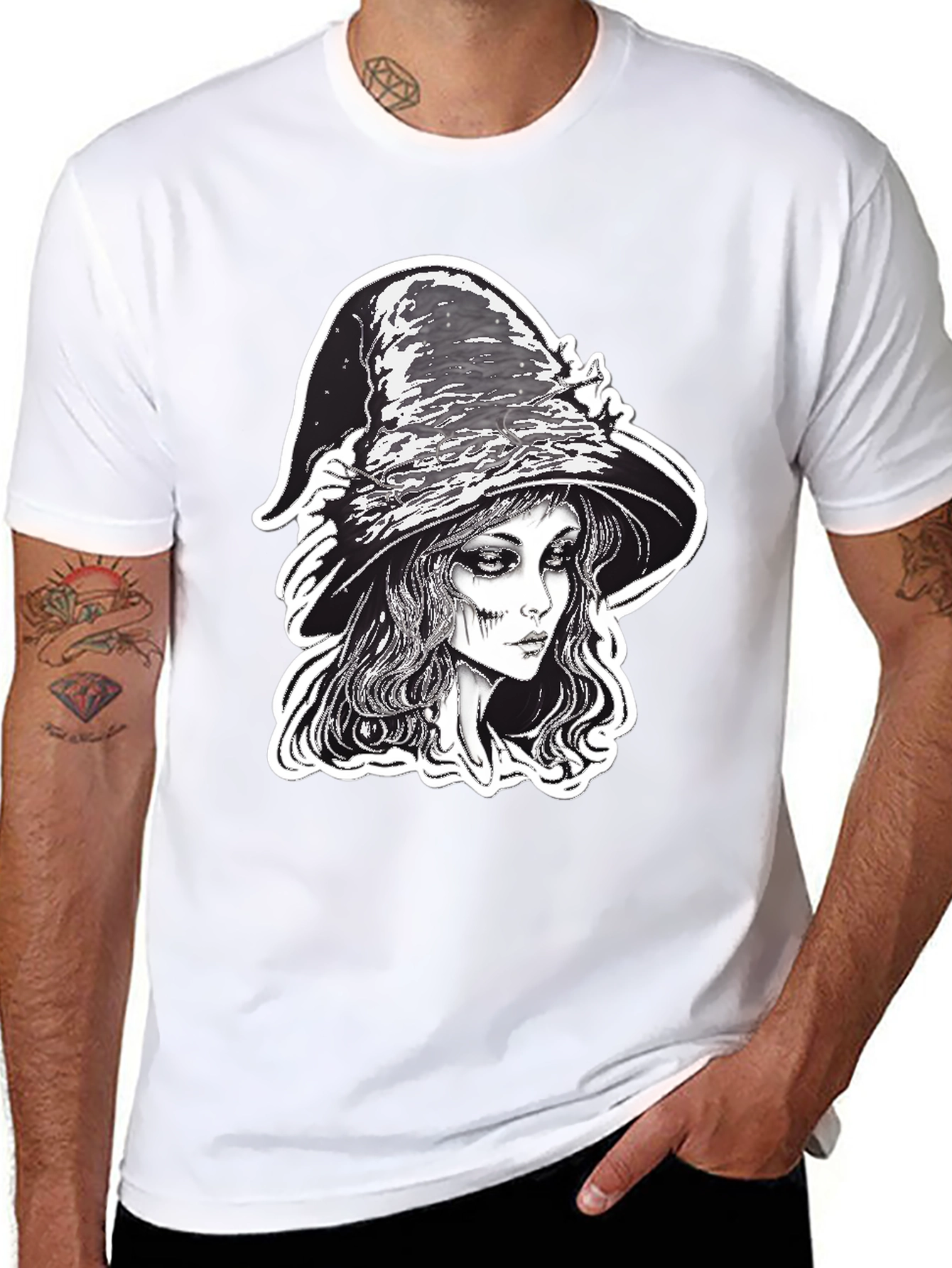 Black Witch Graphic Tee - Black Halloween Shirt view 8