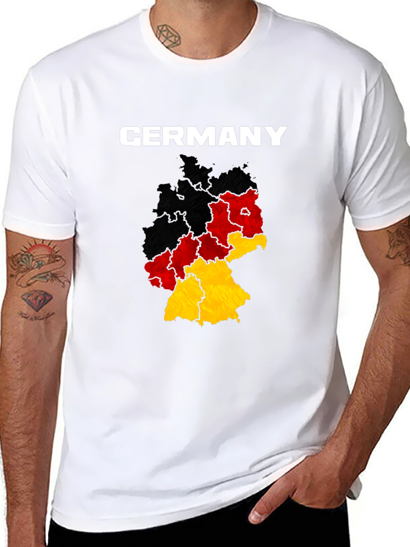 Germany Map T-Shirt - Black, Cotton - 8