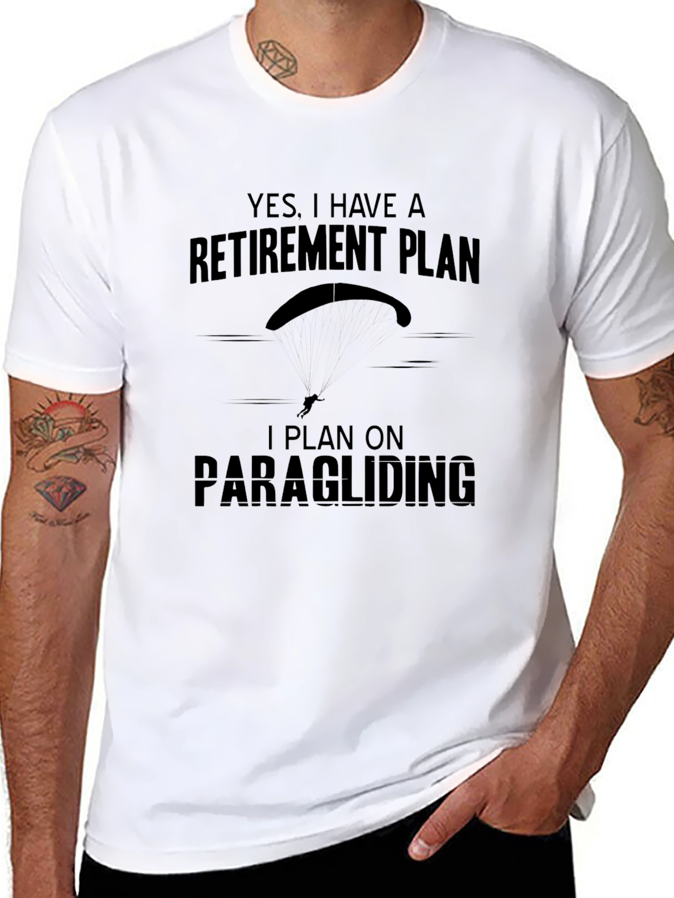 Black Paragliding Retirement Plan T-Shirt view 8