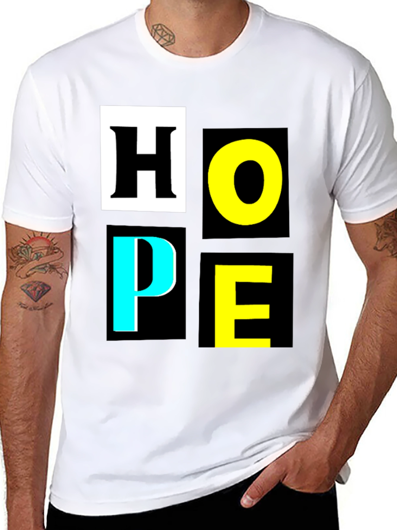 Black HOPE Graphic Tee - Stylish Motivational T-Shirt view 8