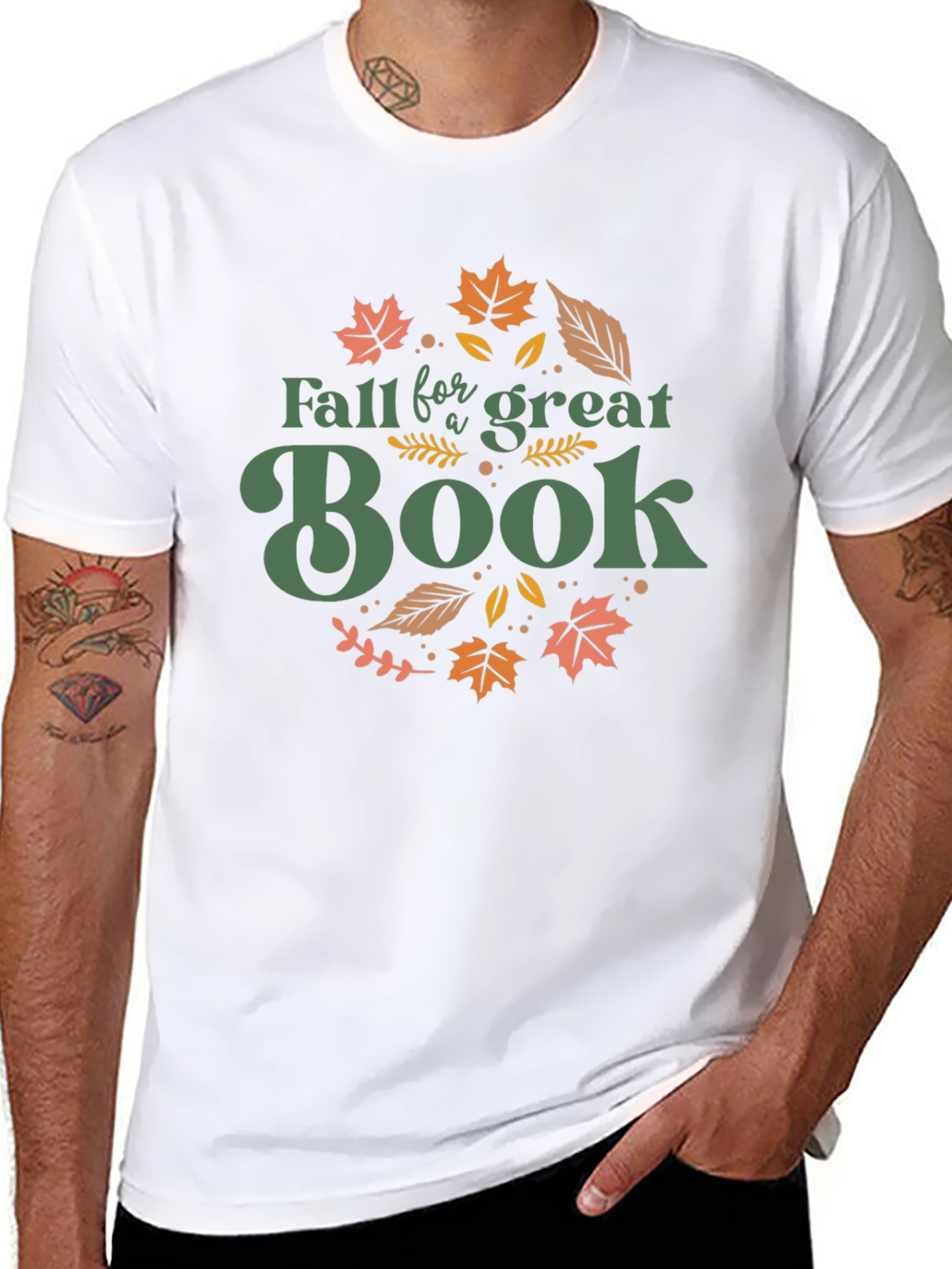 Black Fall for a Great Book T-Shirt view 8