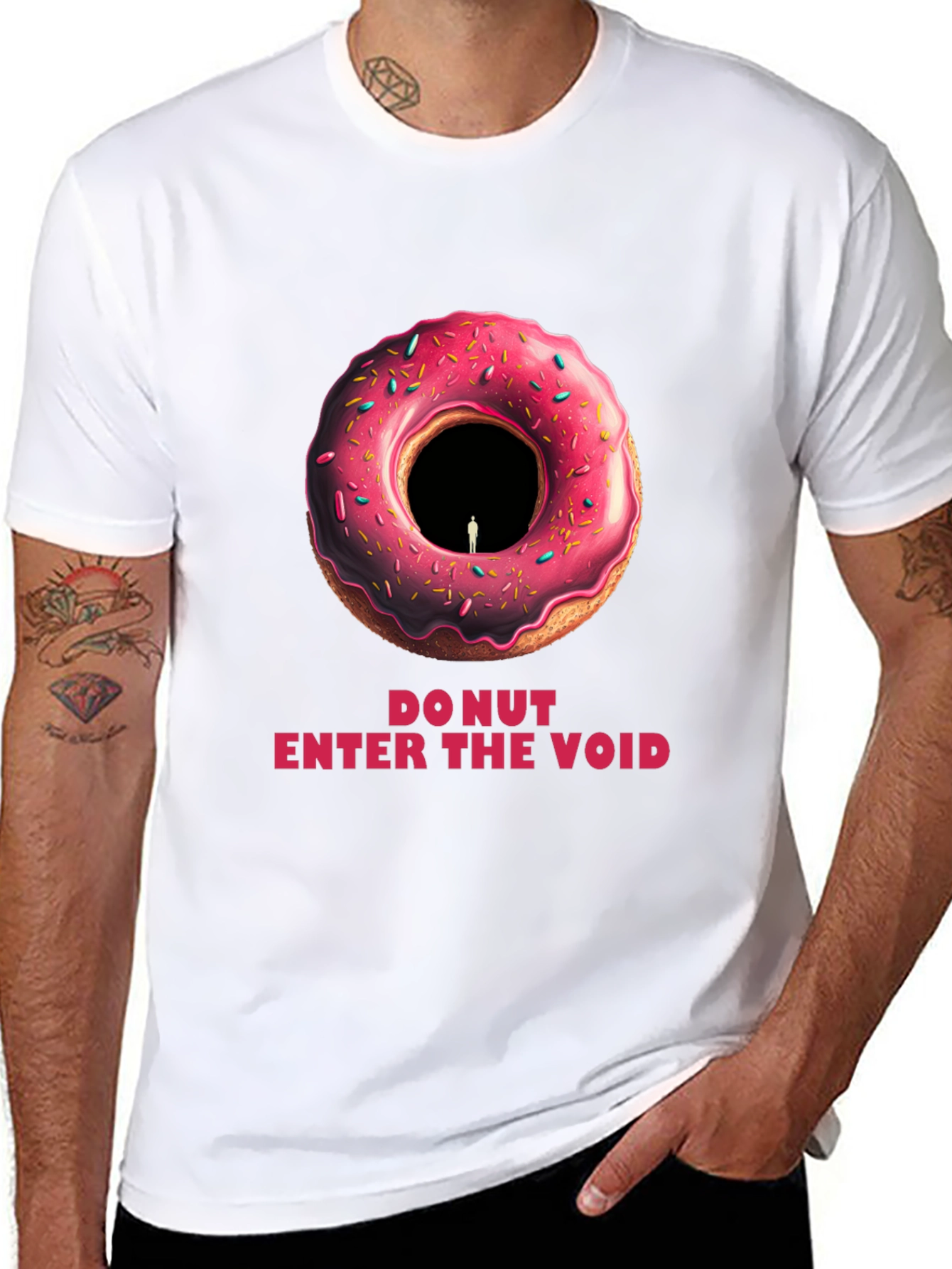 Black Donut Enter the Void T-Shirt - Unique Graphic Tee view 8