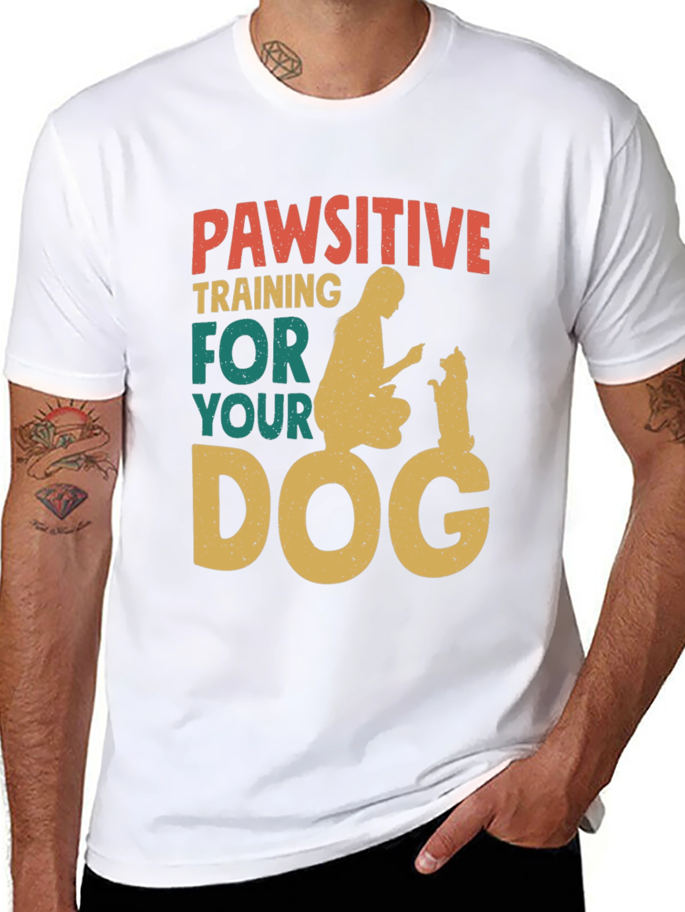 Black Pawsitive Dog Training T-Shirt view 8