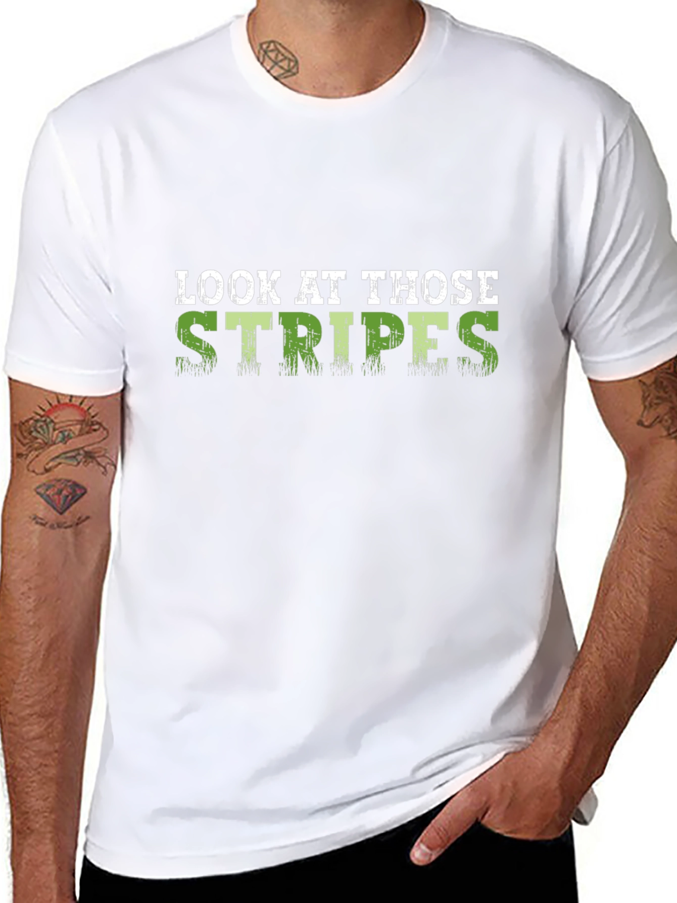 Black Look At Those Stripes Graphic Tee view 8