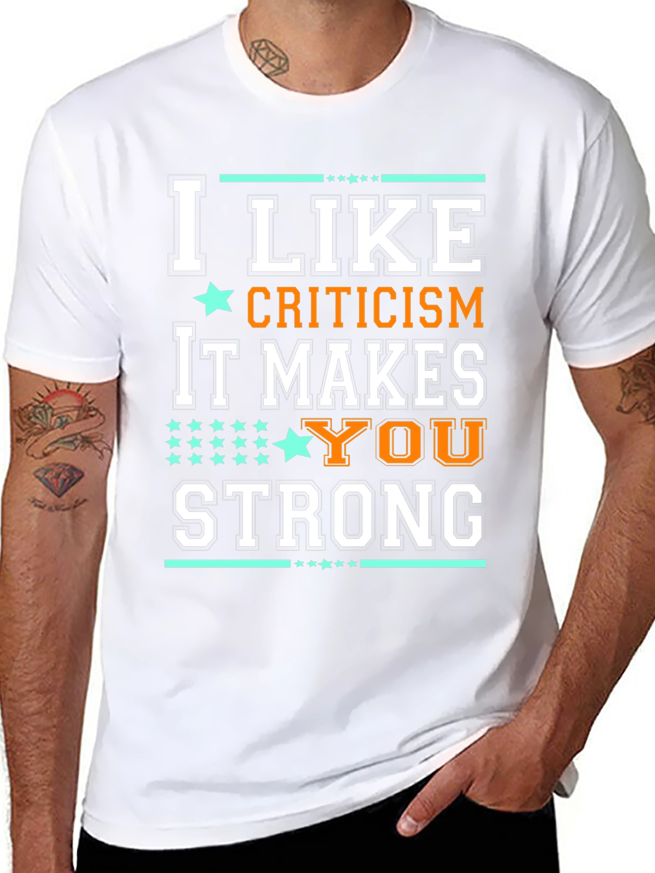 Black I Like Criticism Makes You Strong T-Shirt view 8