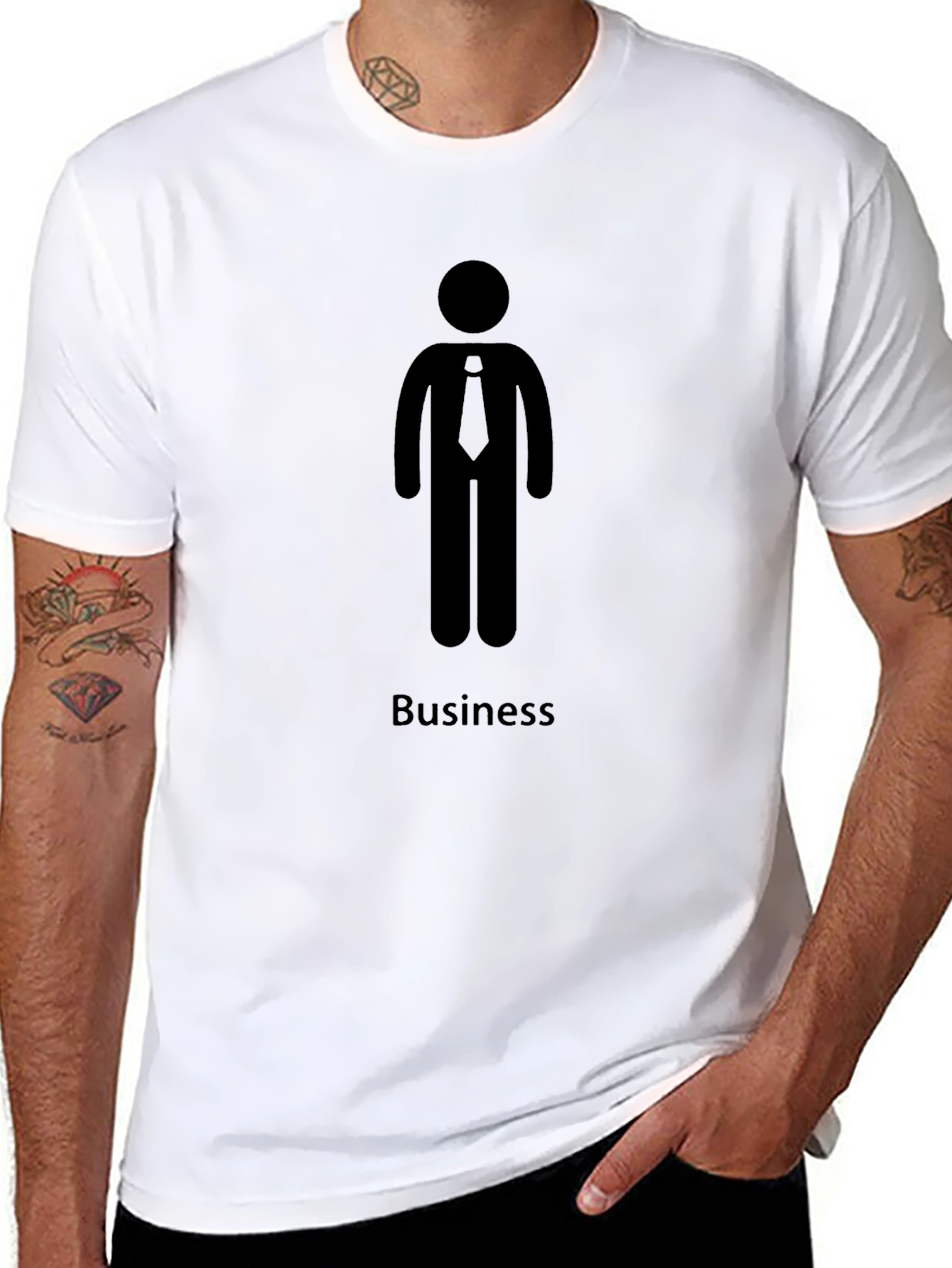 Black Business Icon T-Shirt - Black view 8