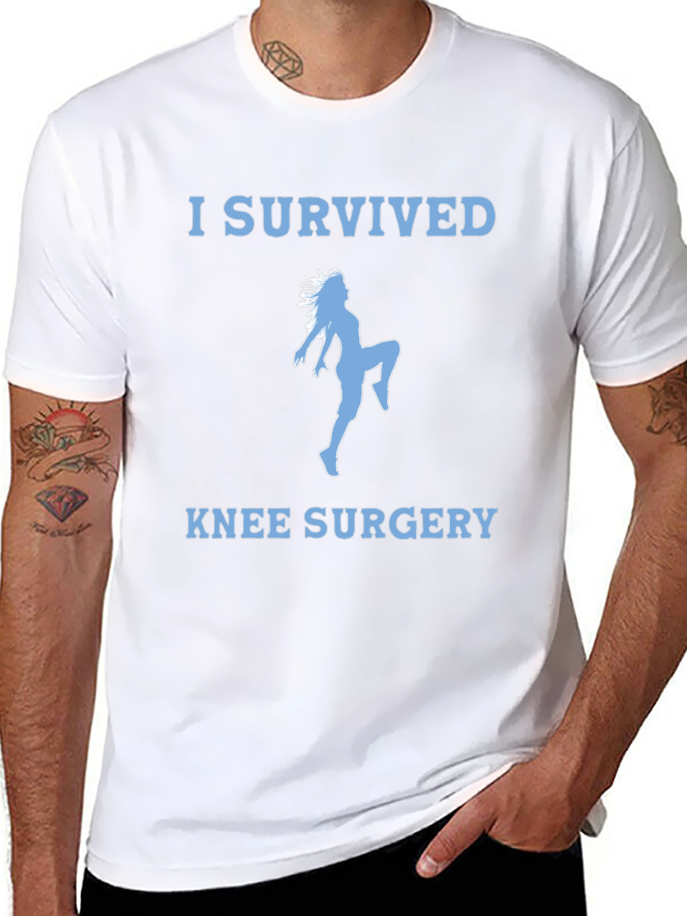 Black I Survived Knee Surgery T-Shirt view 8