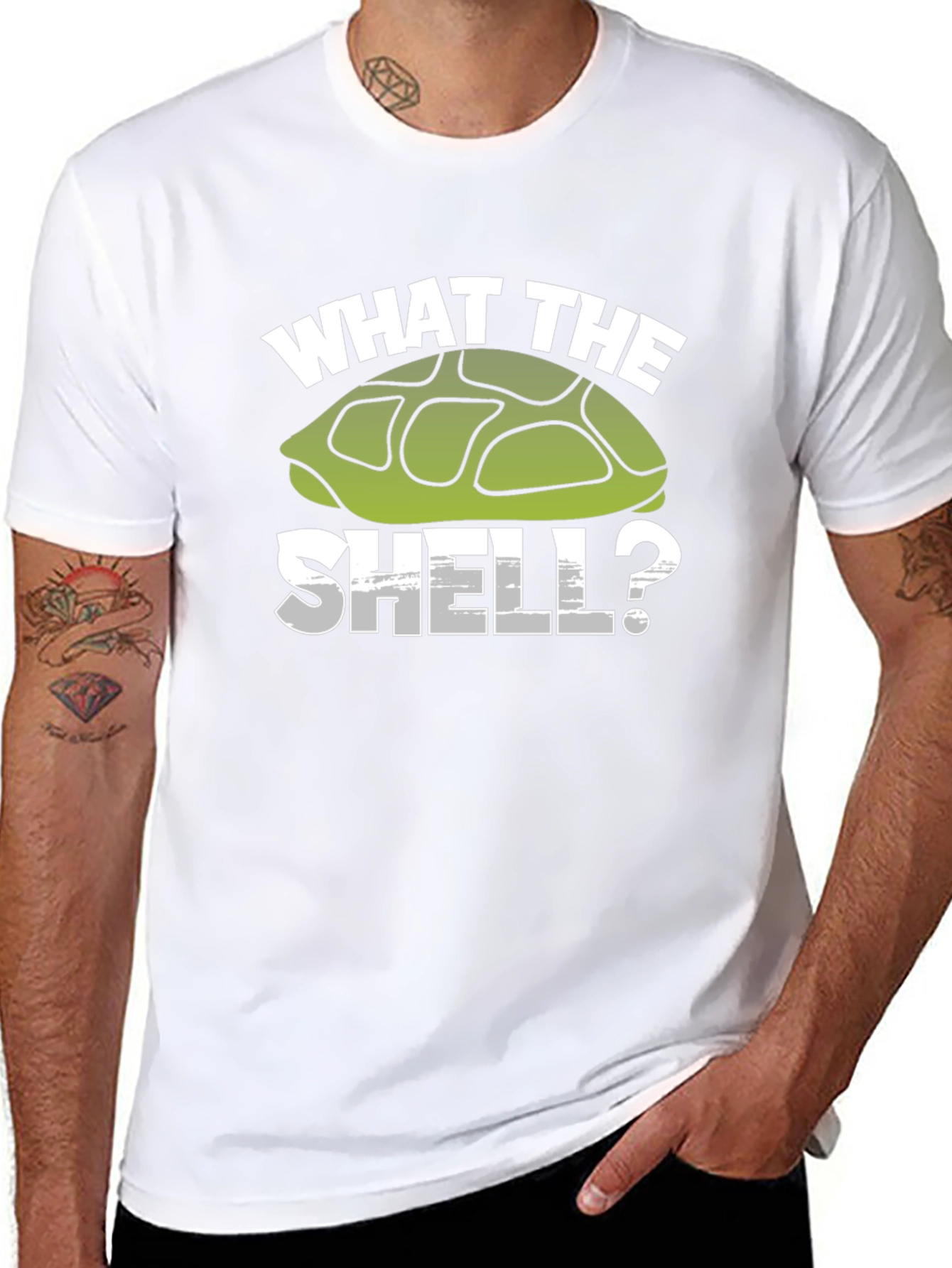 Black What the Shell? Turtle Graphic T-Shirt view 8