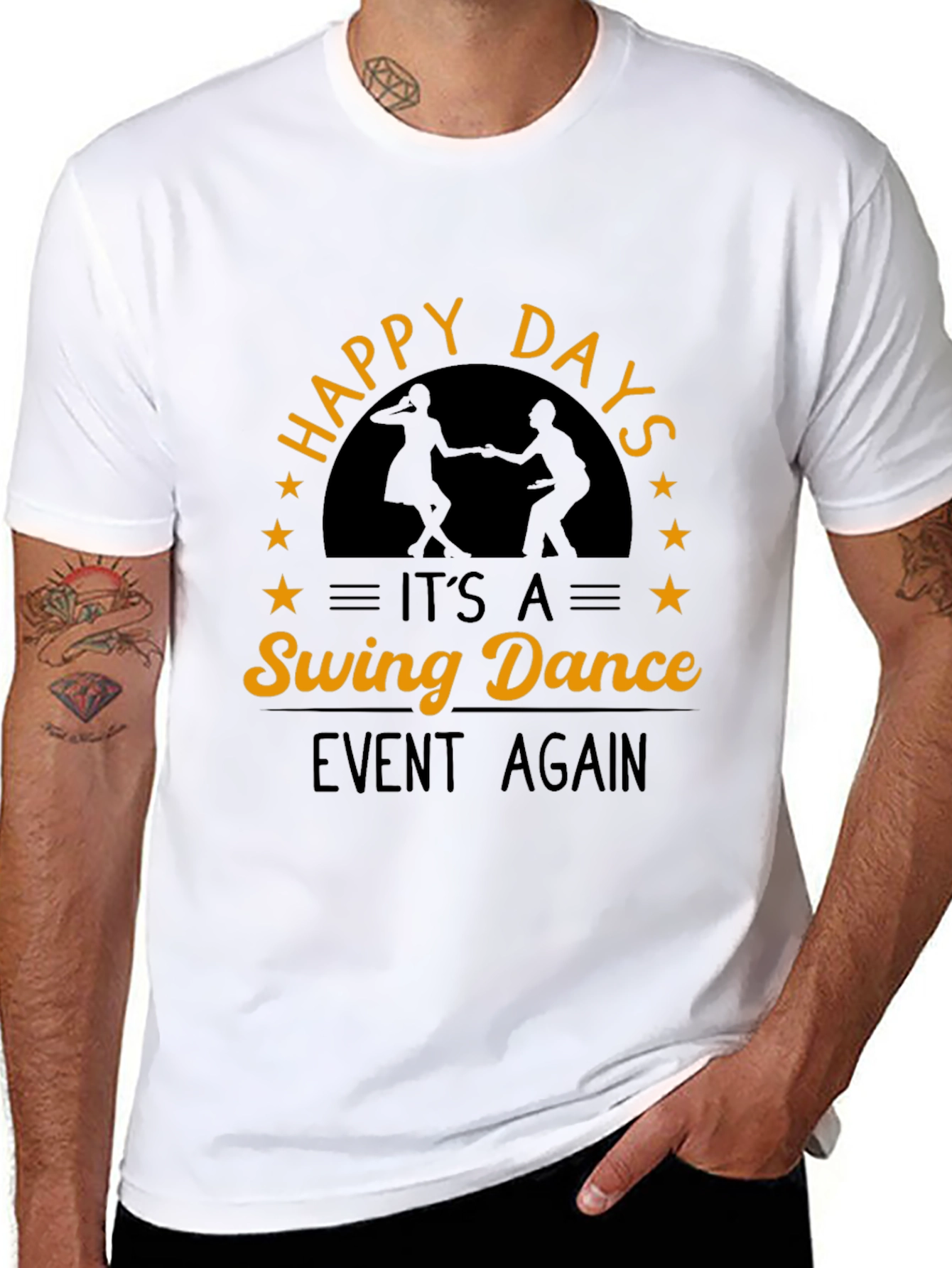 Black Happy Days Swing Dance Event T-Shirt view 8