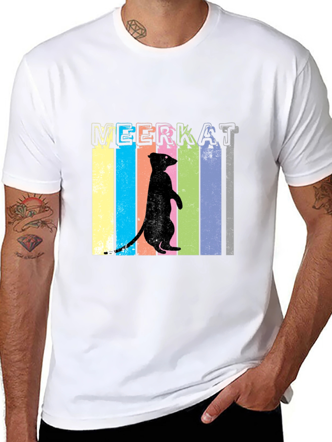 Black Meerkat Graphic Tee - Fun Animal T-Shirt view 8