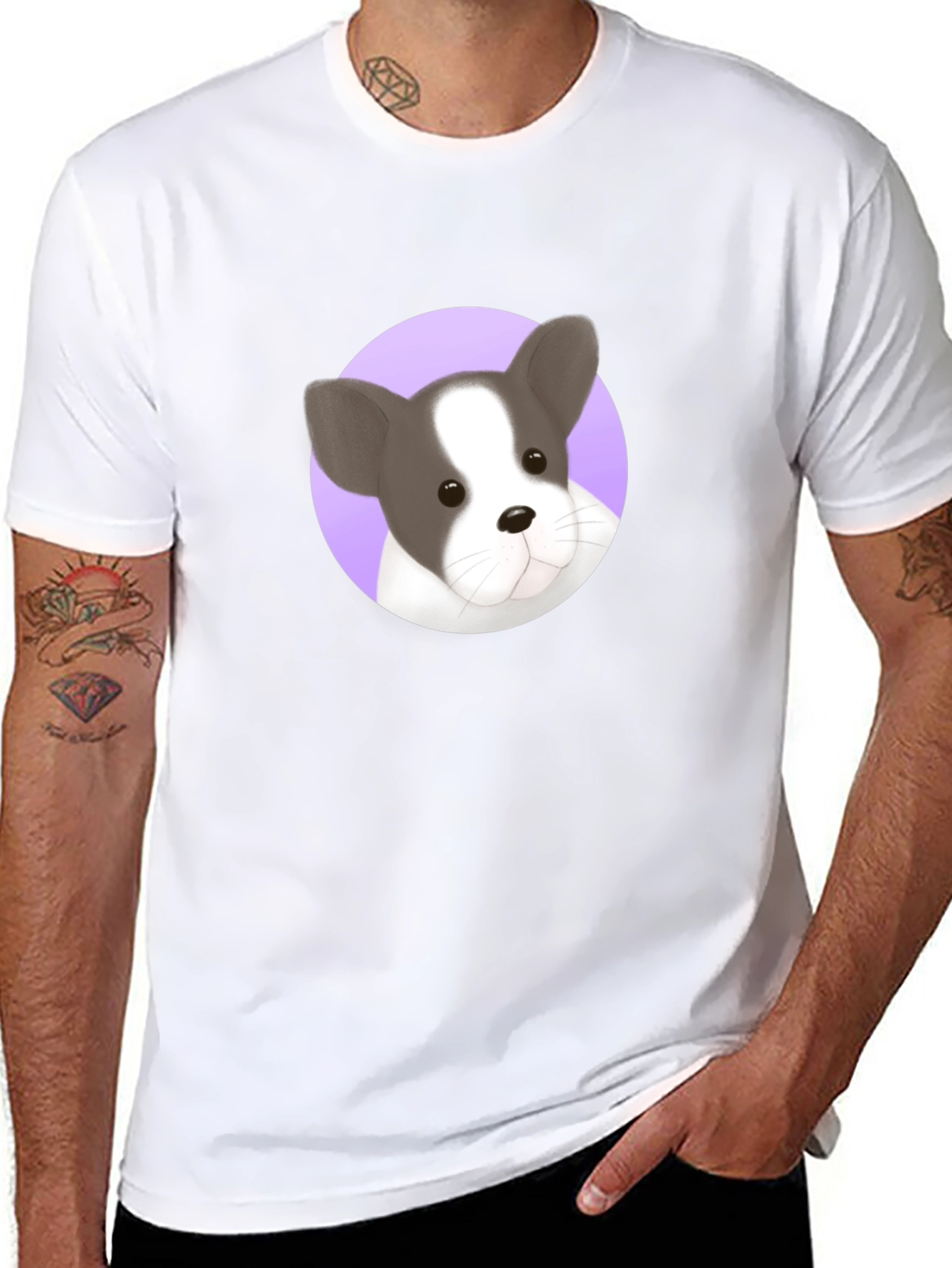 Black Dog Graphic Tee - French Bulldog Design view 8