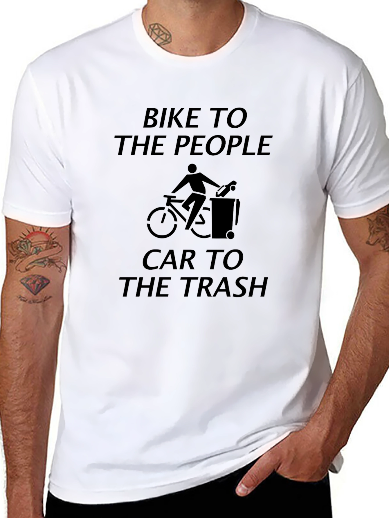 Black Bike To The People Graphic Tee view 8