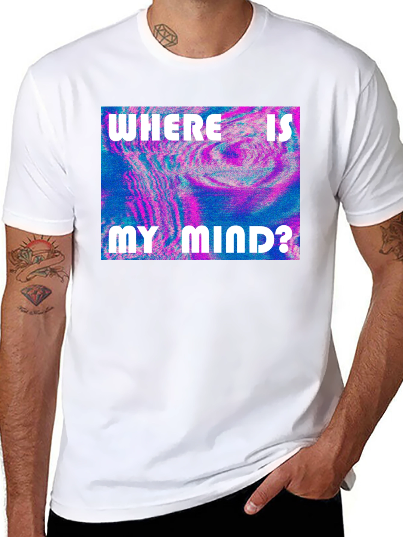 Black Mind-Bending Graphic Tee: Where Is My Mind? Shirt view 8