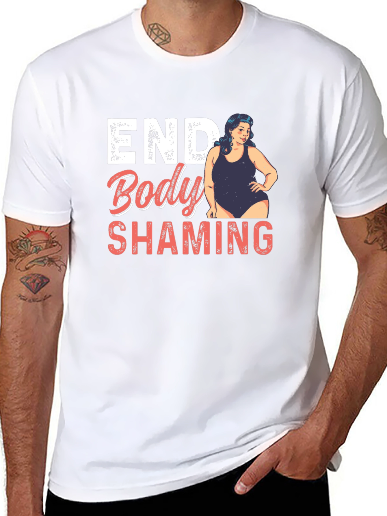 Black End Body Shaming Graphic Tee - Empowering Black T-Shirt view 8
