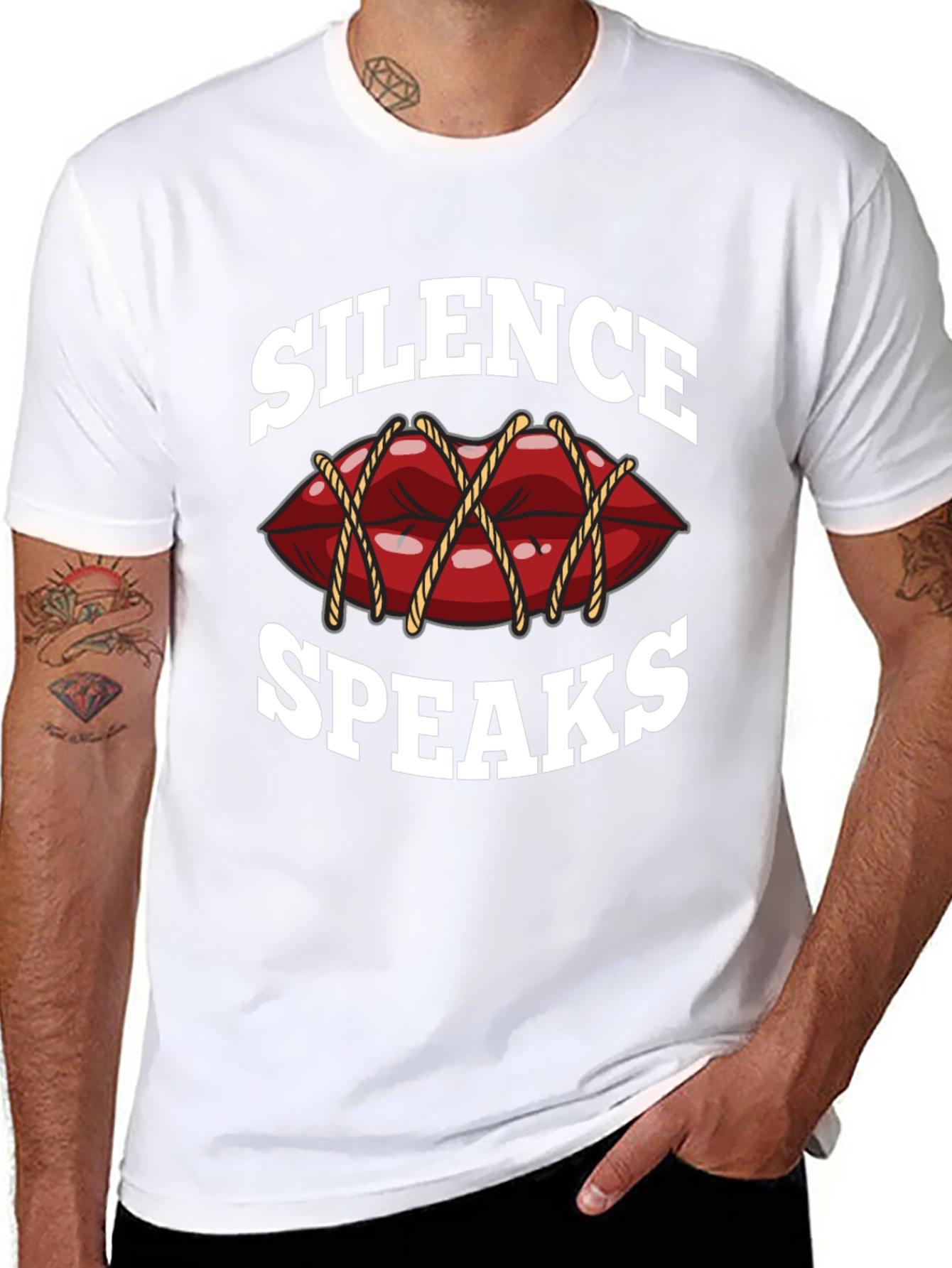 Black Silence Speaks Graphic Tee - Black T-Shirt view 8