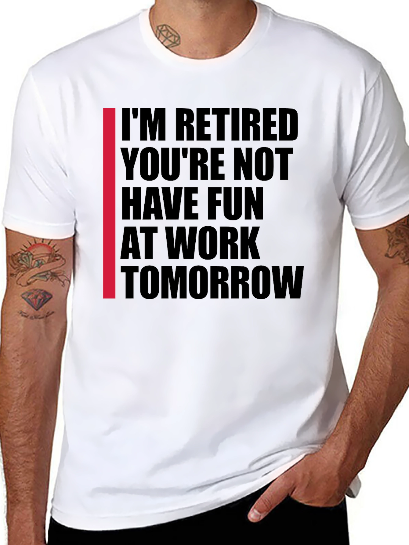 Black I'm Retired T-Shirt view 8