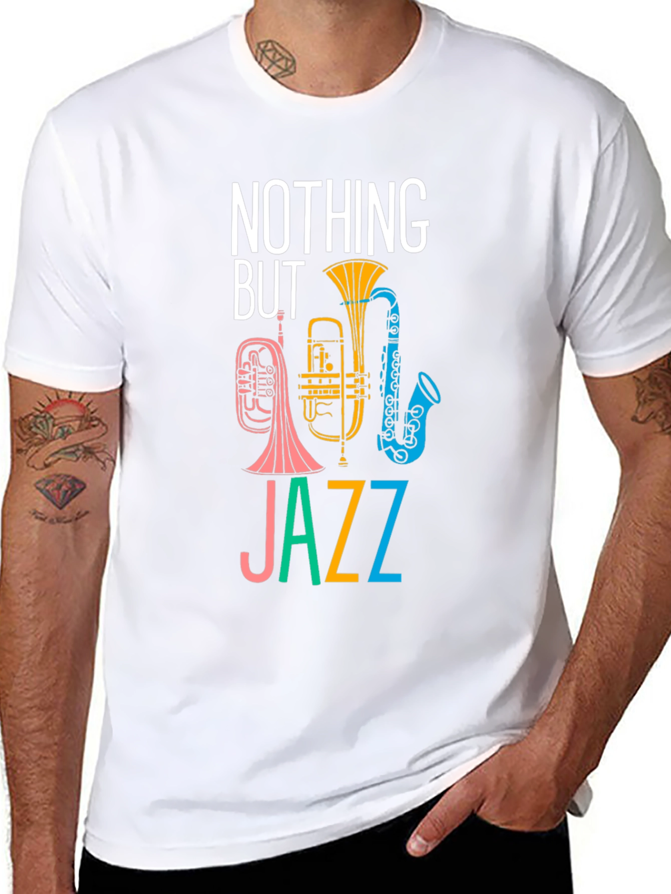 Black Nothing But Jazz Graphic T-Shirt view 8