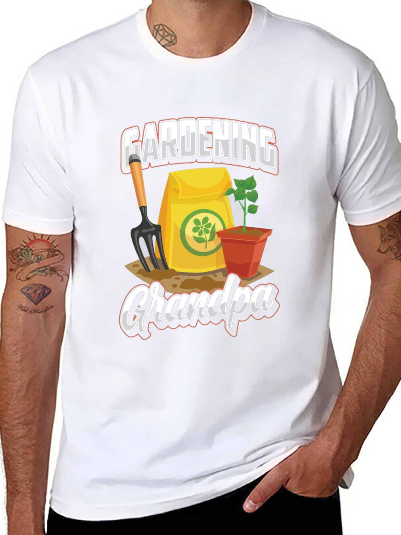 Black Gardening Grandpa T-Shirt - Gift for Grandfathers view 8