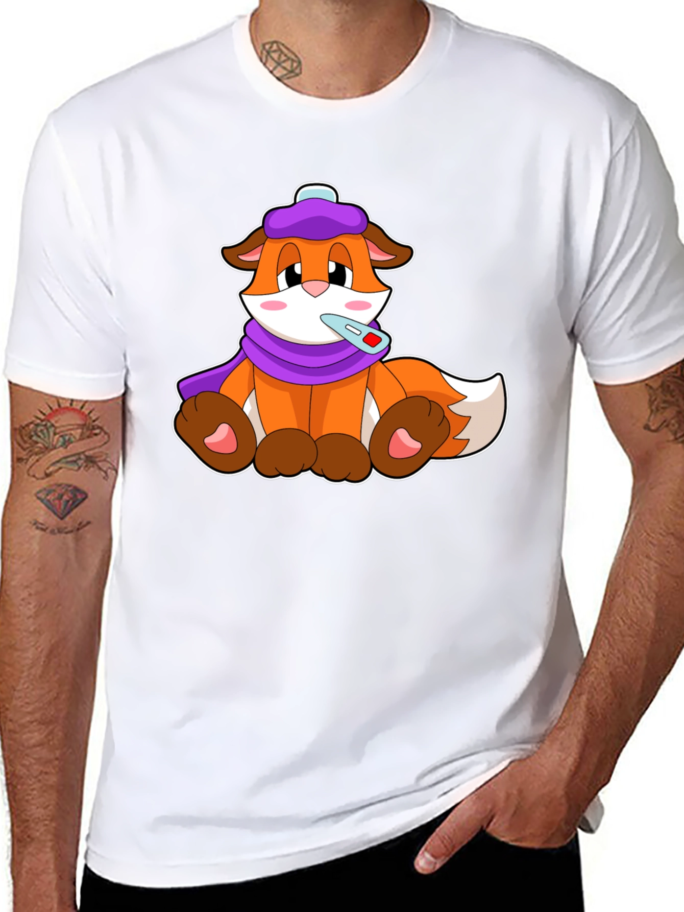 Black Sick Day Fox T-Shirt view 8