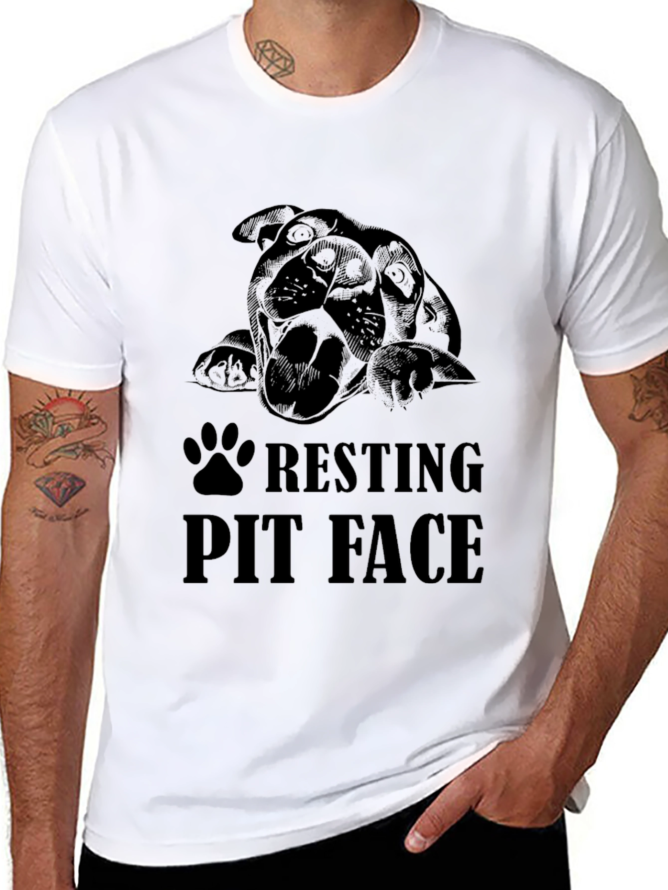 Black Resting Pit Face Black T-Shirt view 8