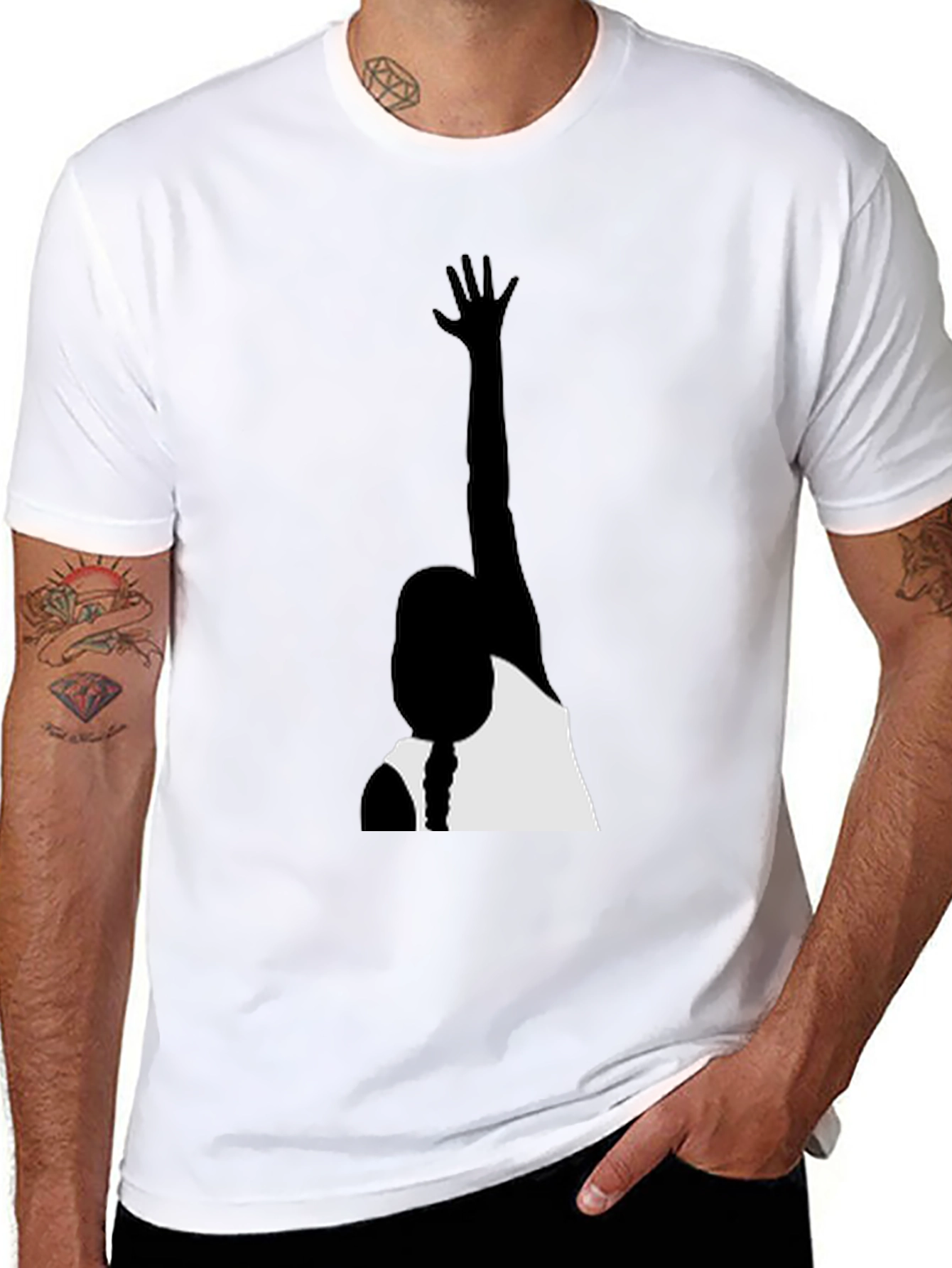 Black Silhouette Graphic Tee - Black Casual Shirt view 8