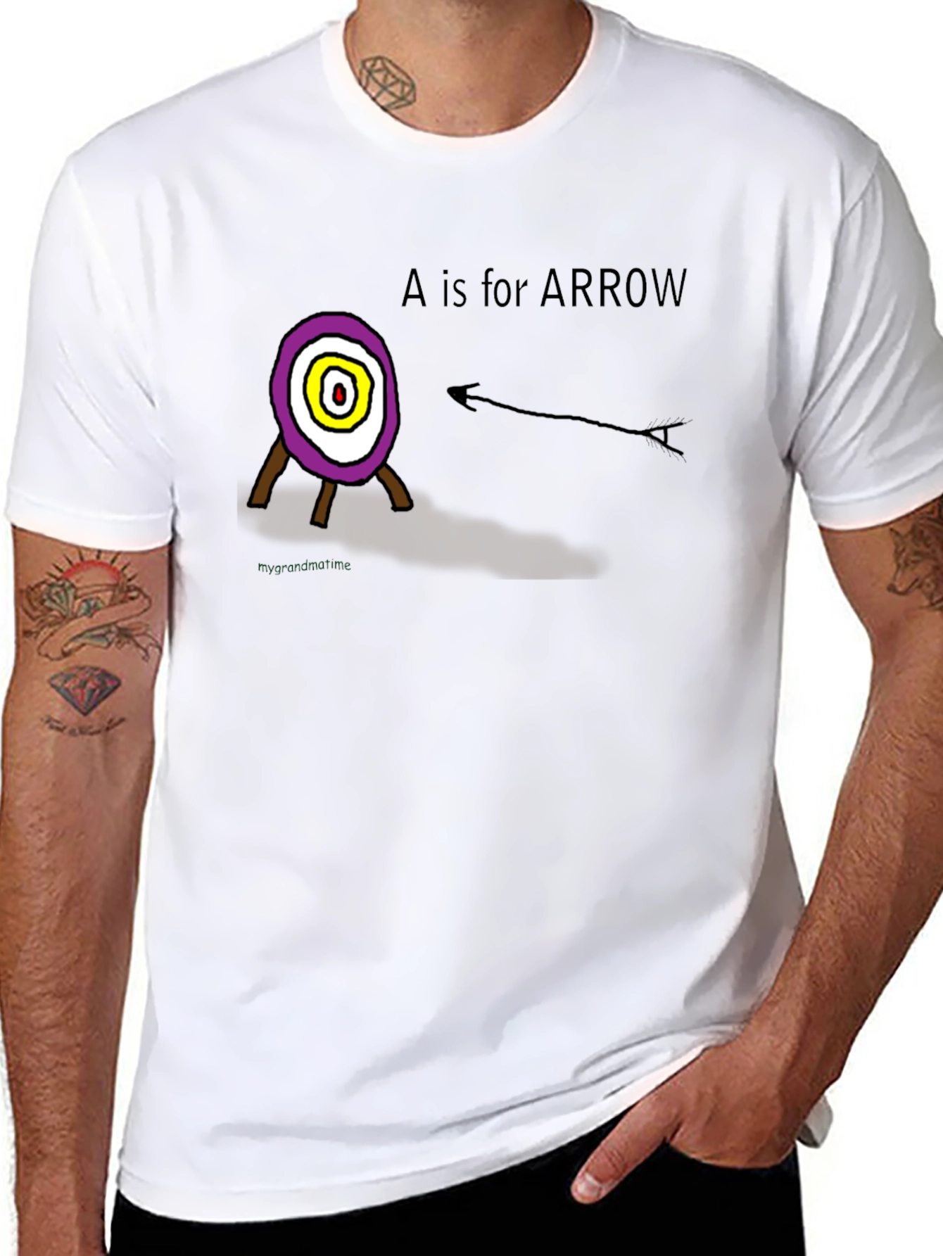 Black A is for Arrow T-shirt view 8