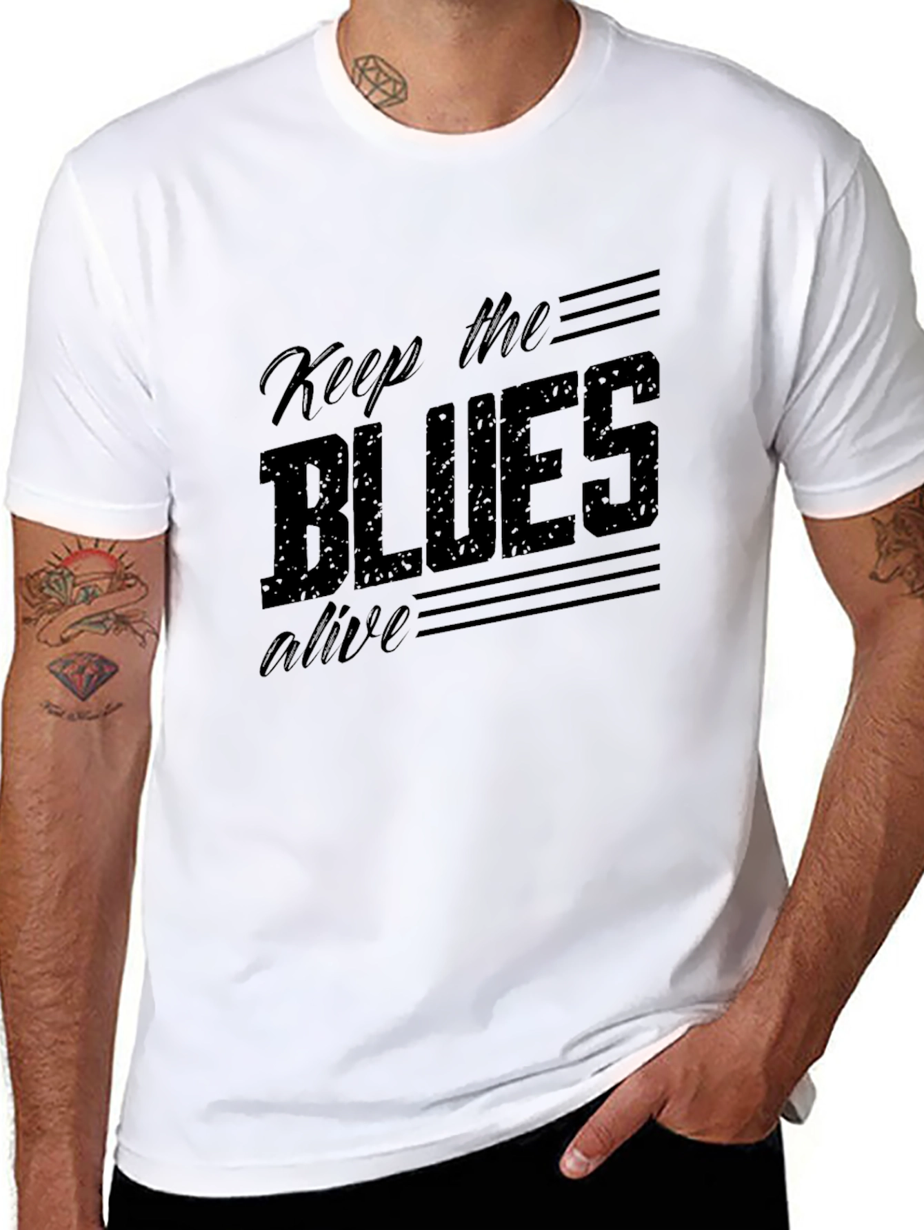 Black Keep the Blues Alive T-Shirt view 8
