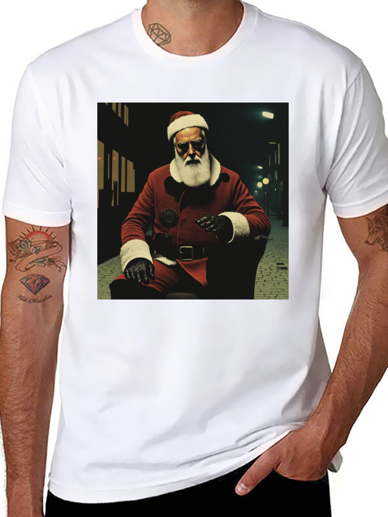 Black Cool Santa T-Shirt view 8