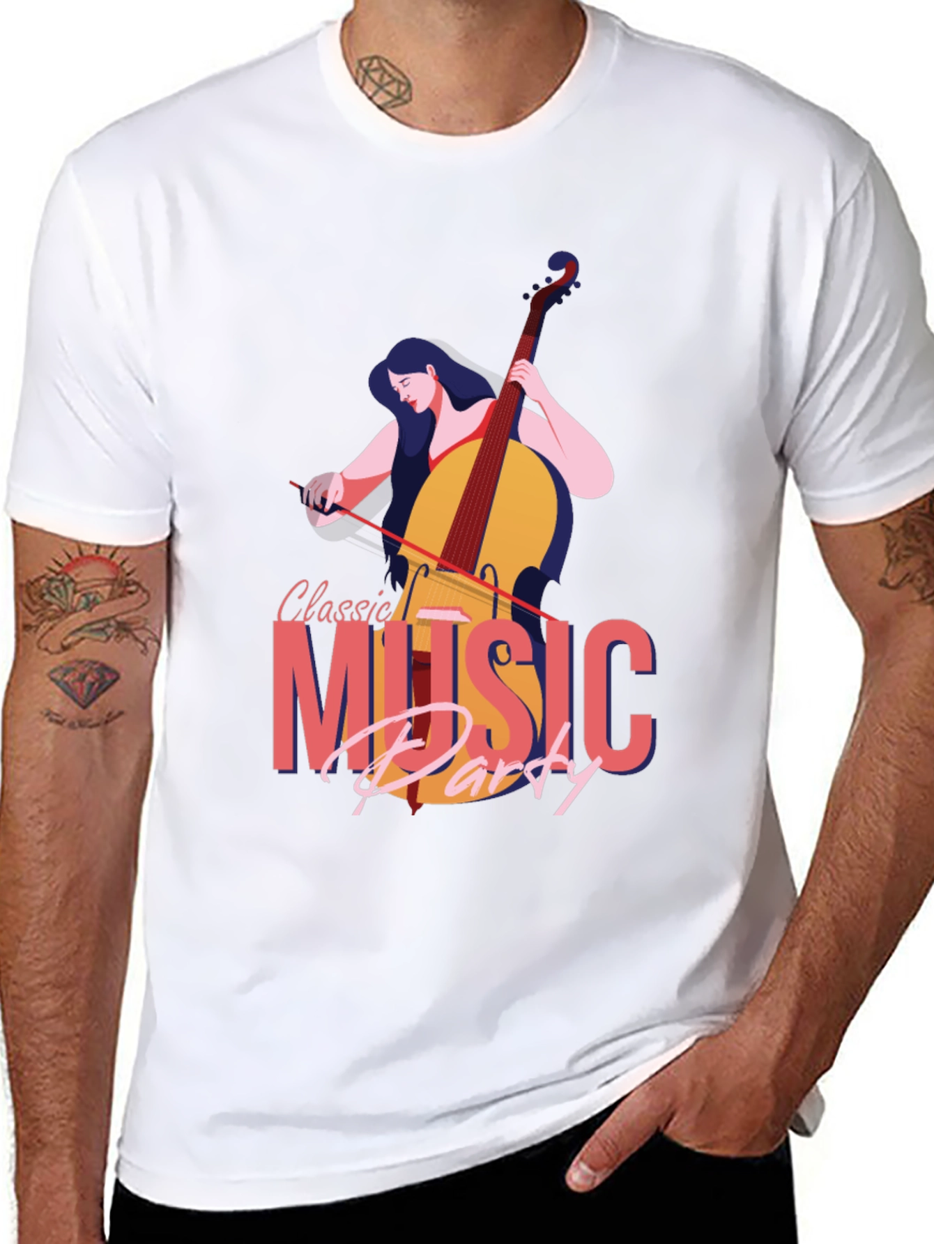Black Classic Music Party Graphic T-Shirt view 8