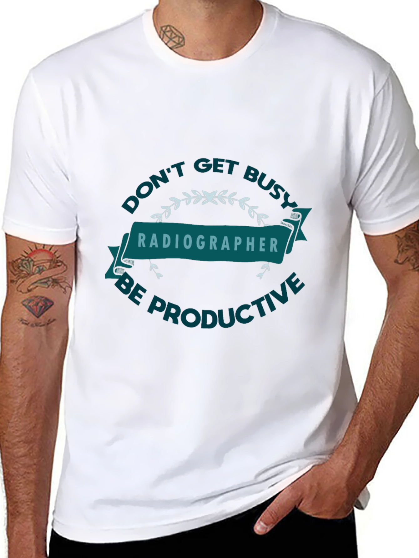 Black Radiographer Tee - Don't Get Busy, Be Productive view 8