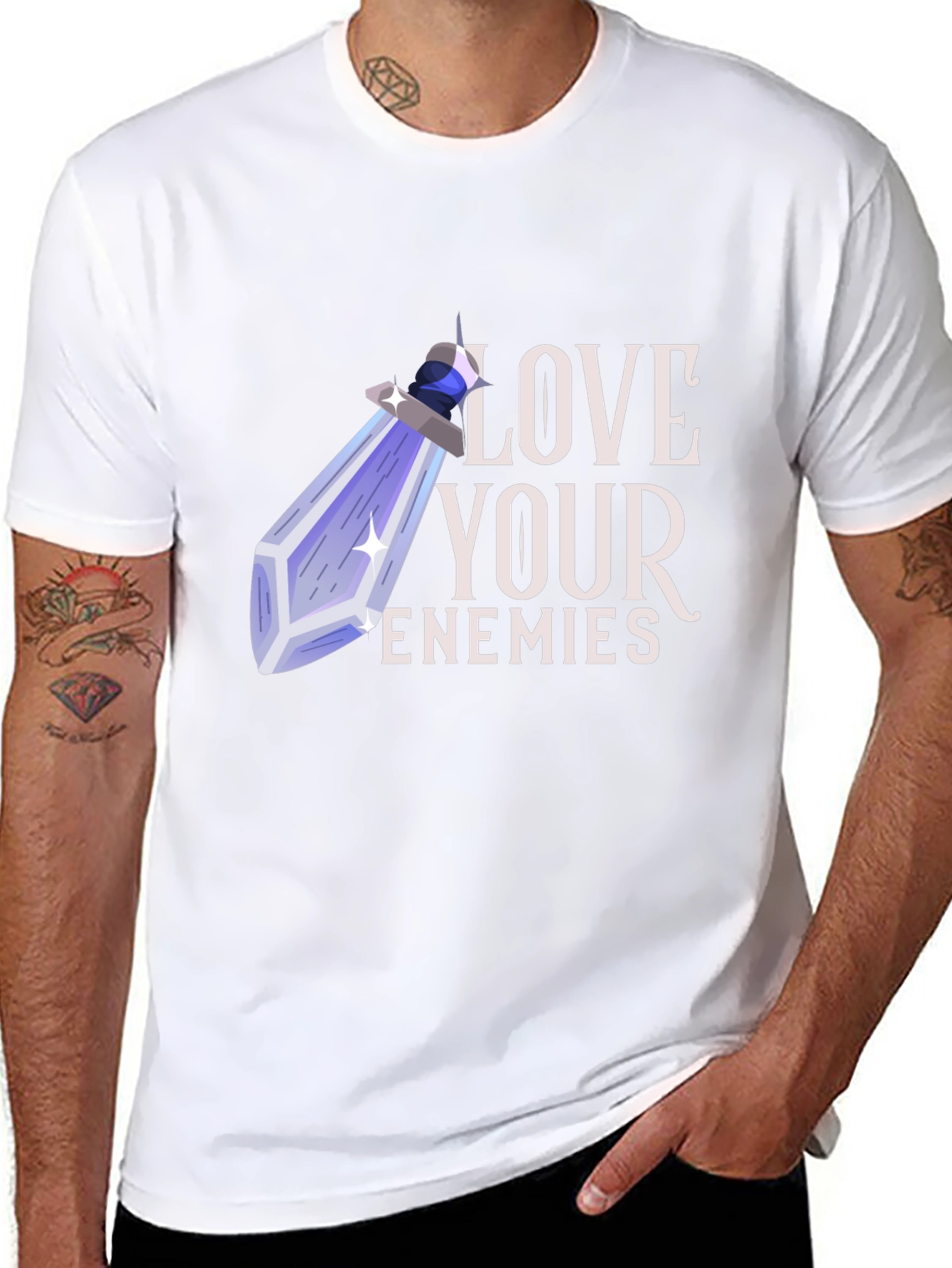 Black Love Your Enemies Potion Graphic Tee view 8