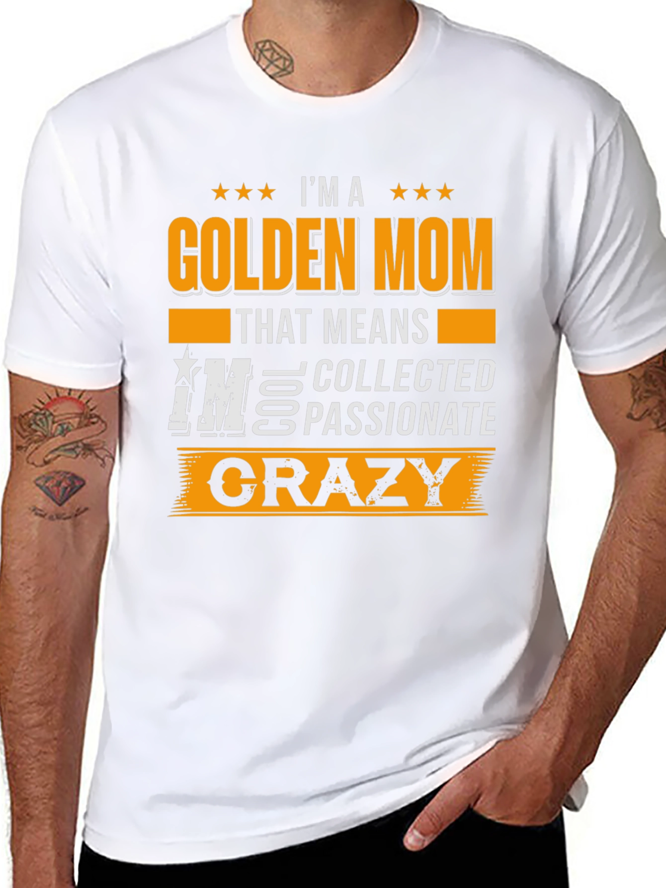 Black Golden Mom Crazy T-Shirt view 8