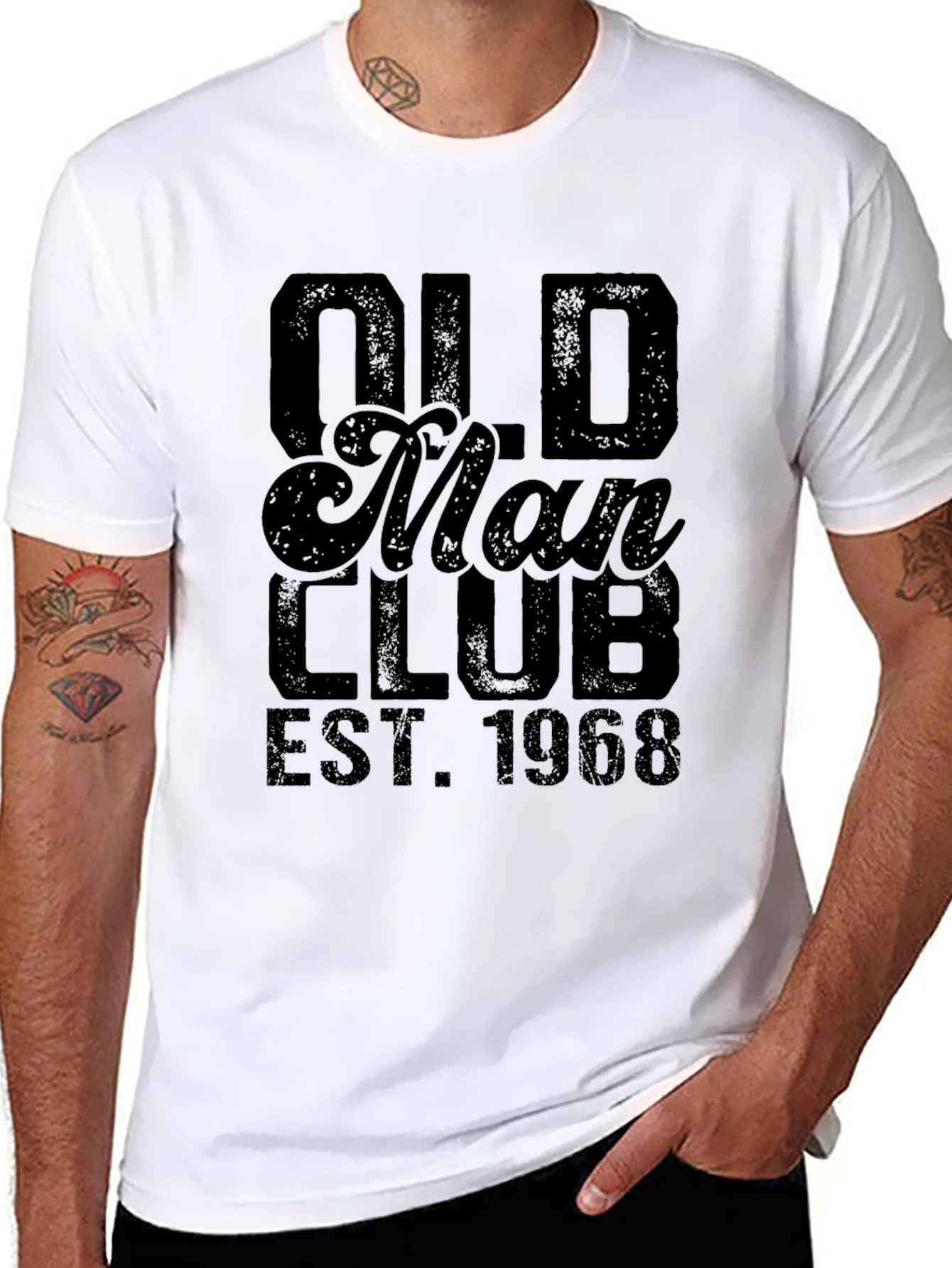 Black Old Man Club EST 1968 Black T-Shirt view 8