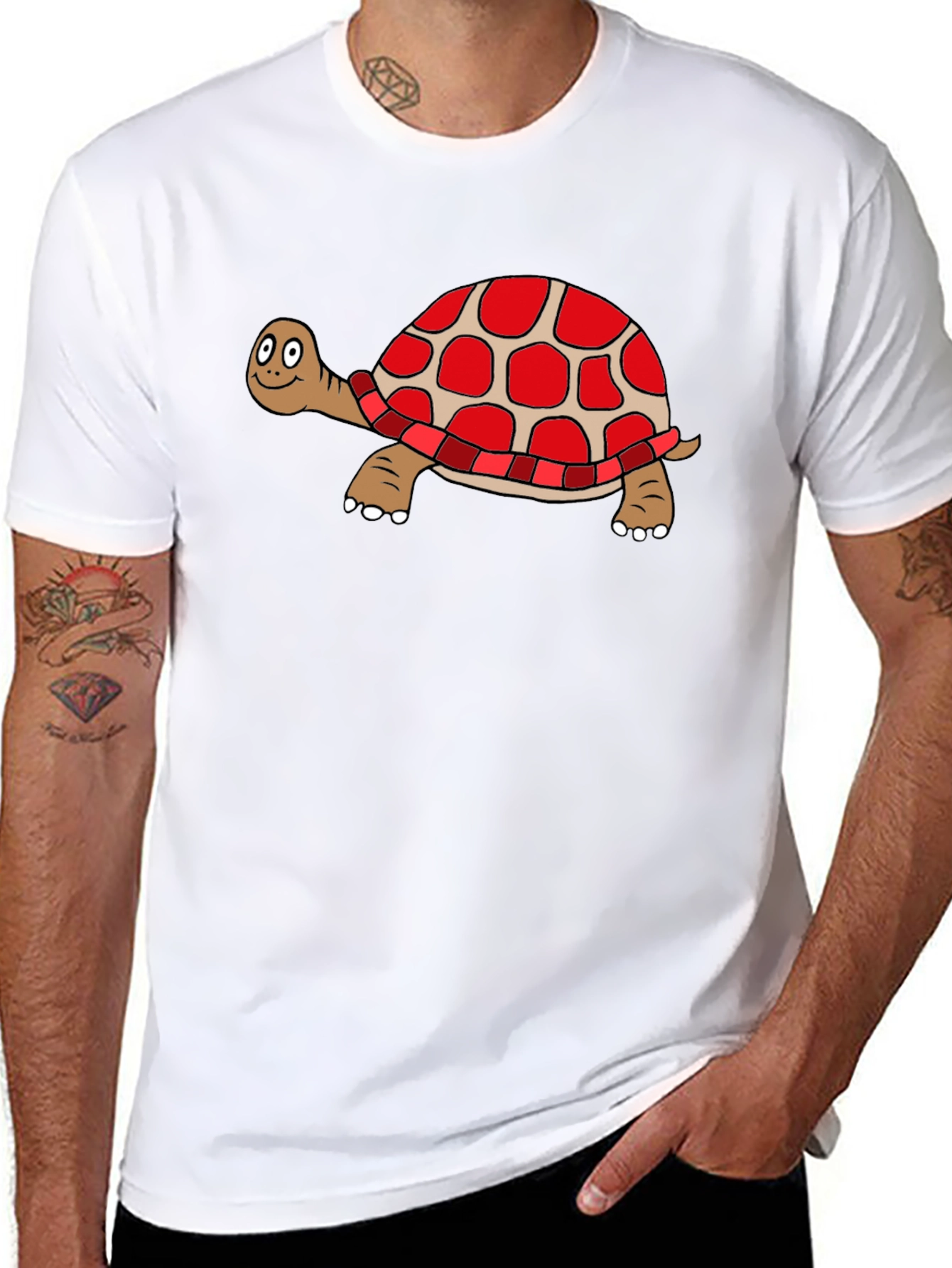 Black Cartoon Turtle Black T-Shirt view 8