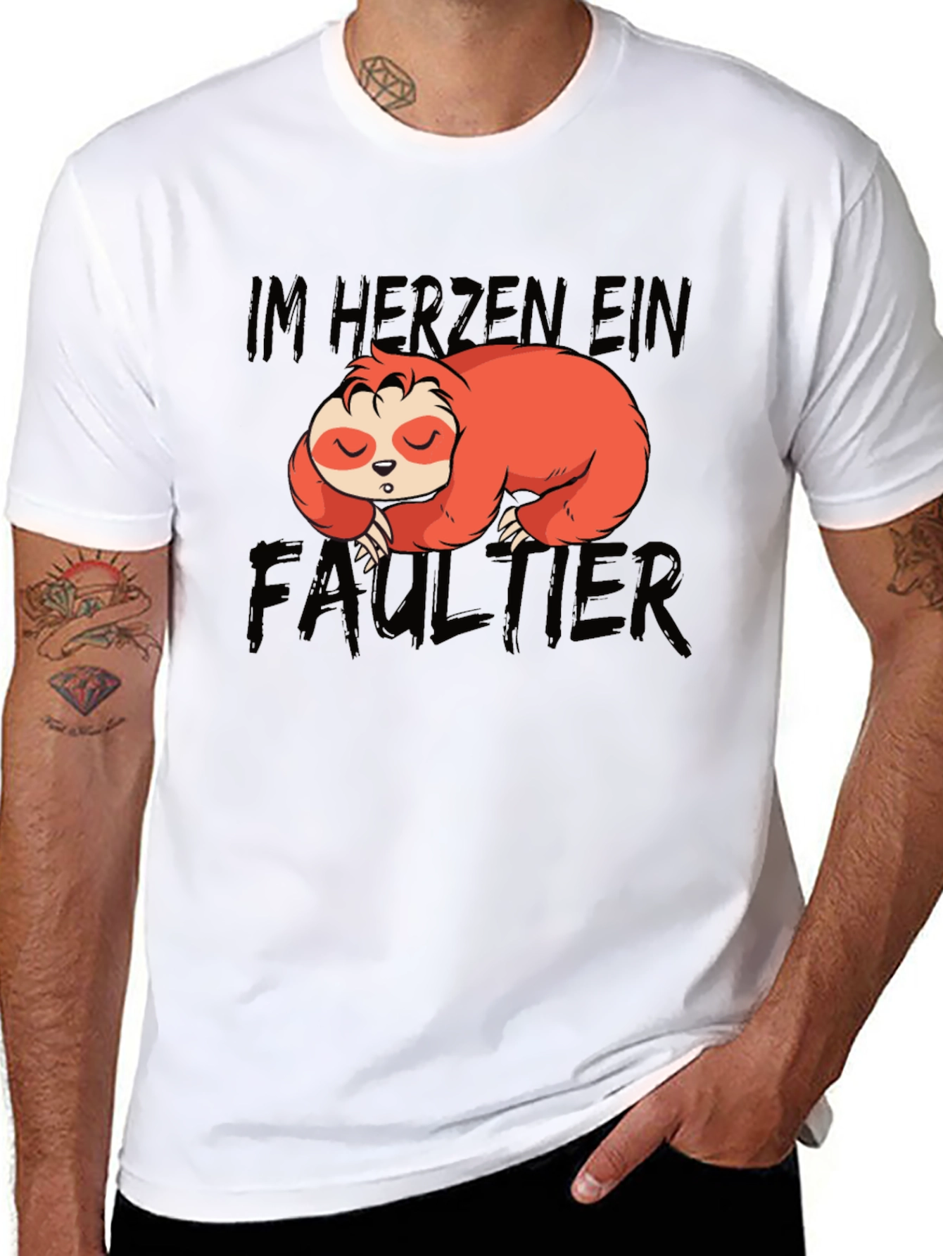 Black Im Herzen Ein Faultier Sloth Graphic T-Shirt view 8