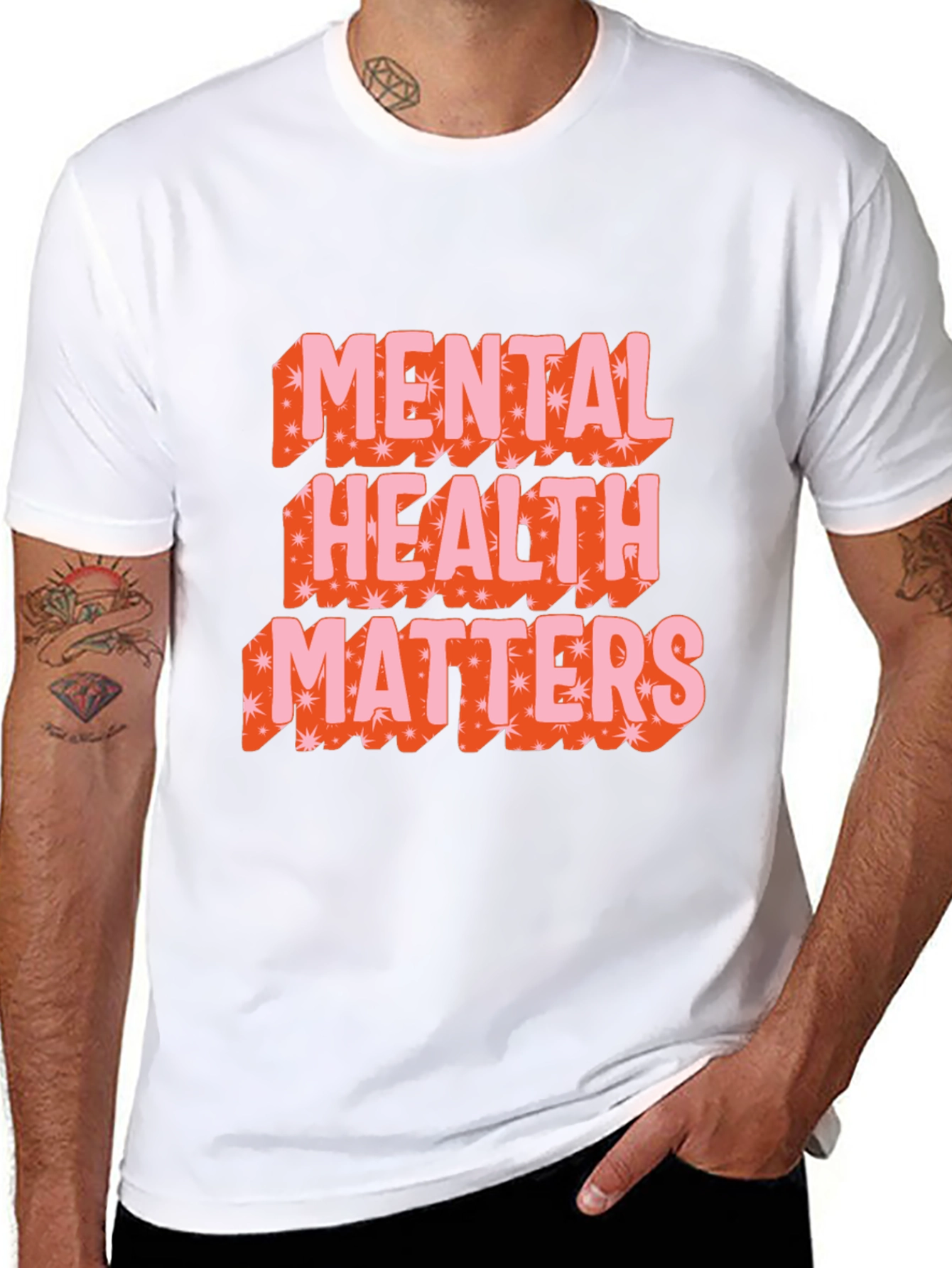 Black Mental Health Matters Graphic Tee - Black view 8