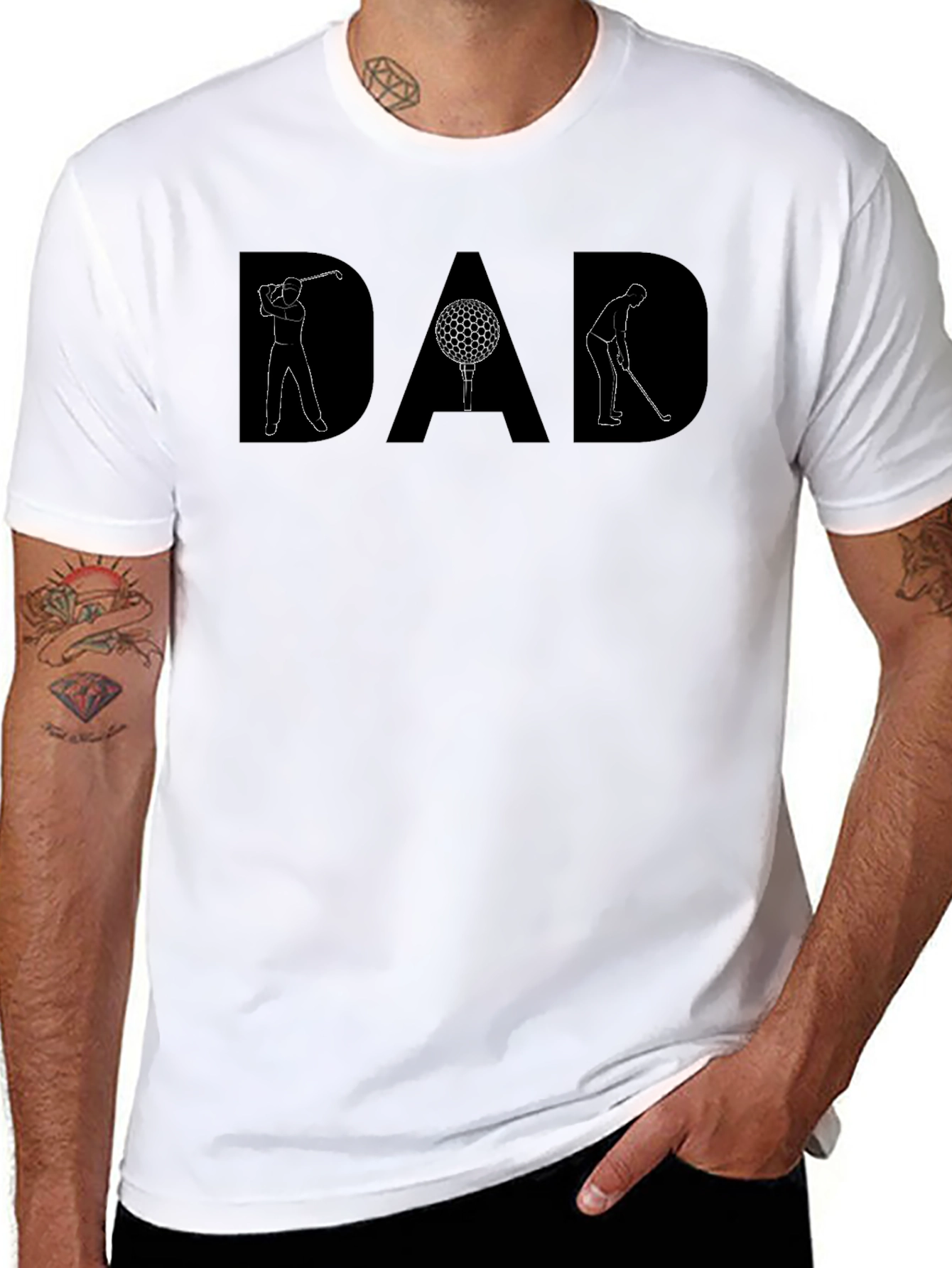 Black DAD Golf T-Shirt - Perfect Gift for Golfing Dads! view 8