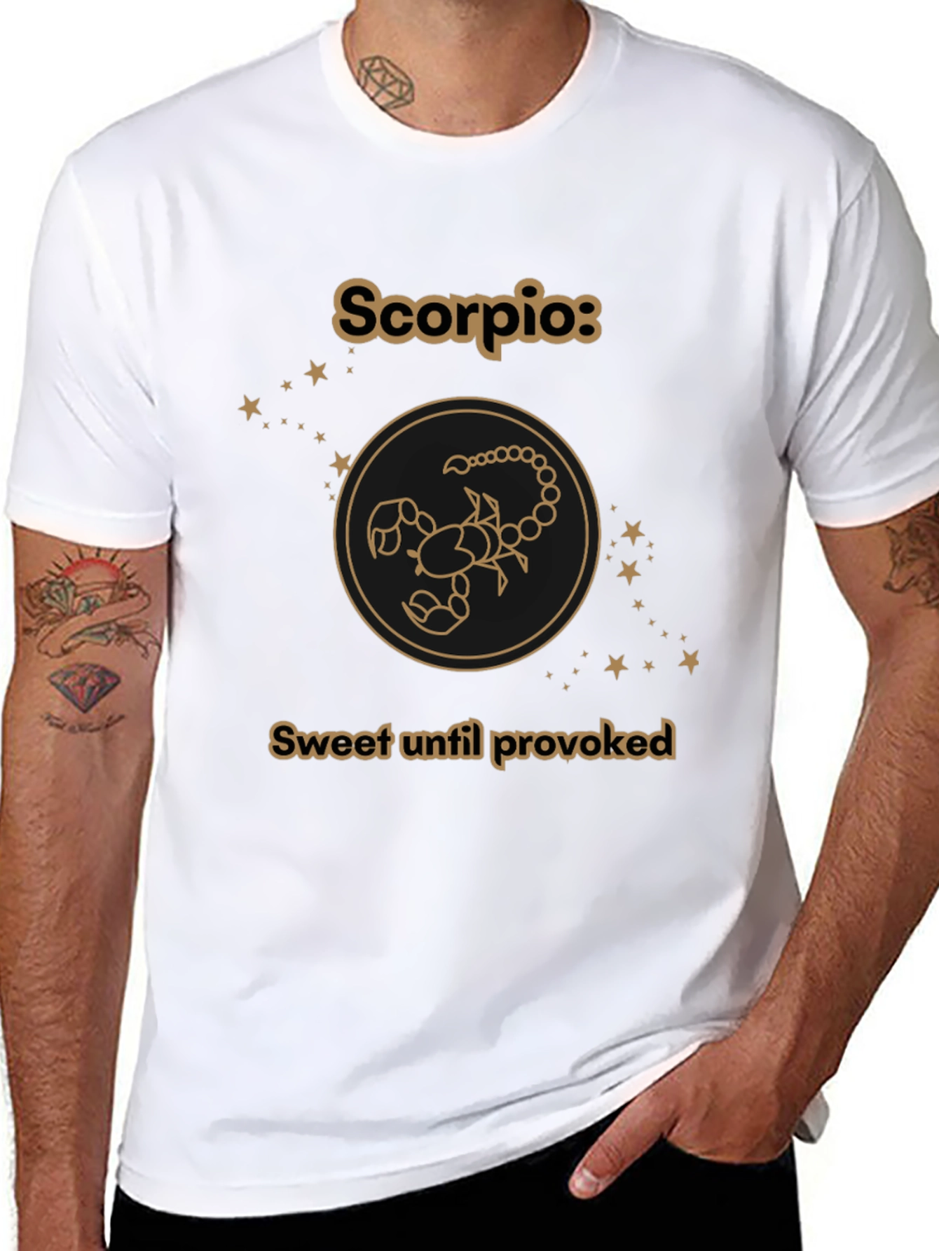 Scorpio Zodiac Tee - Sweet Until Provoked Black T-Shirt - 8