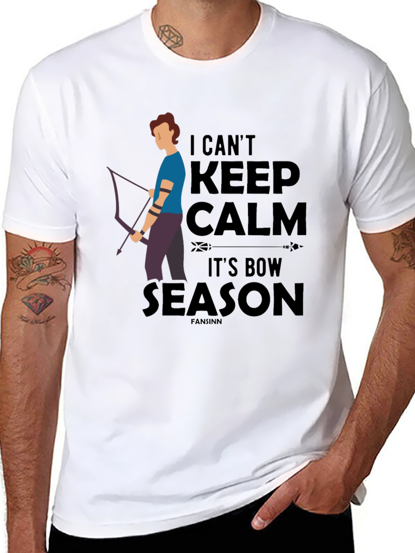 Black I Can't Keep Calm It's Bow Season T-Shirt view 8