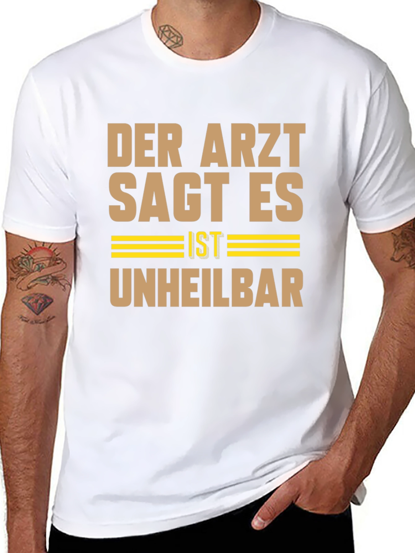 Black Der Arzt Sagt Es Ist Unheilbar Graphic Tee view 8