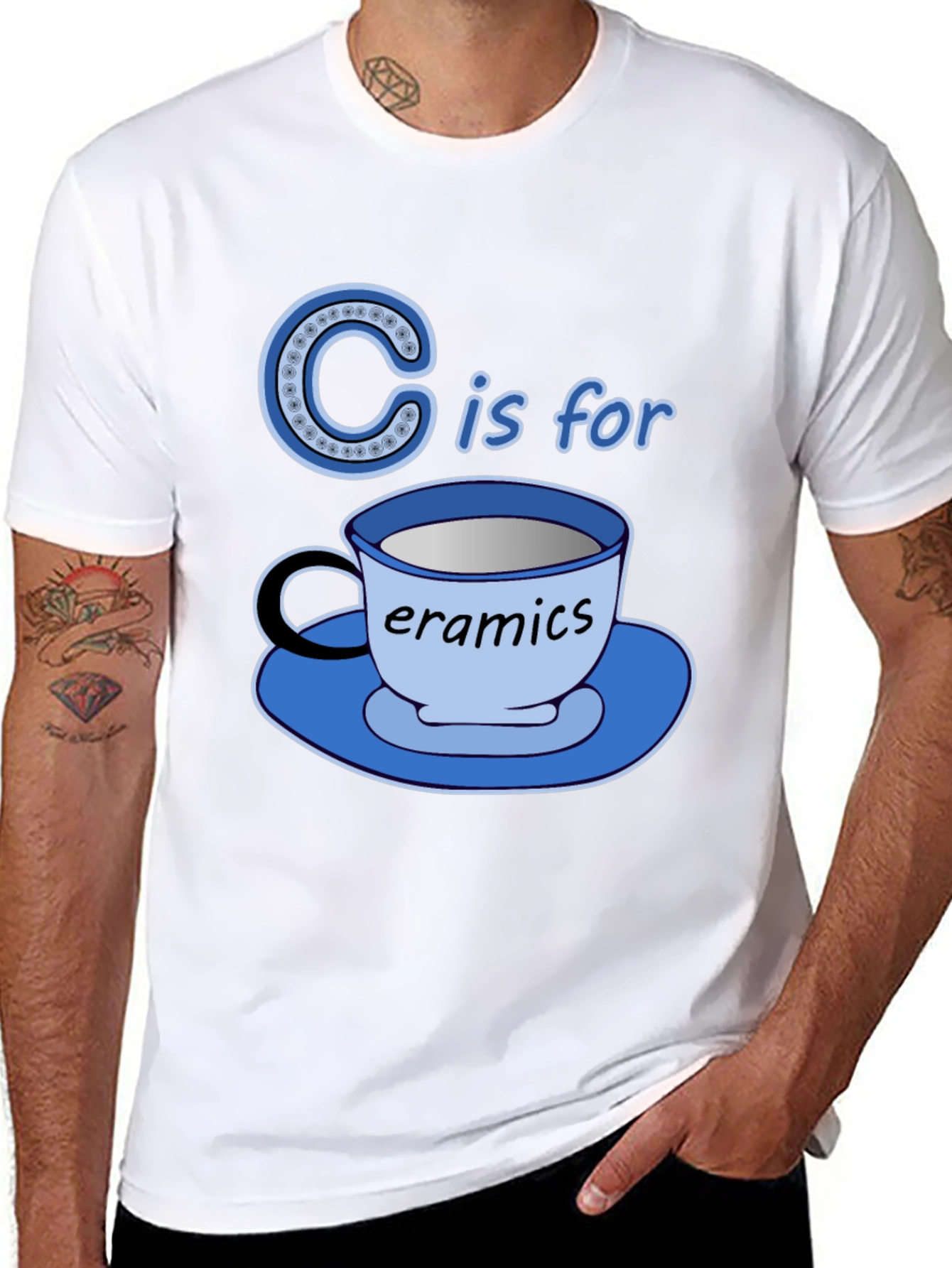 Black C is for Ceramics Funny T-Shirt view 8