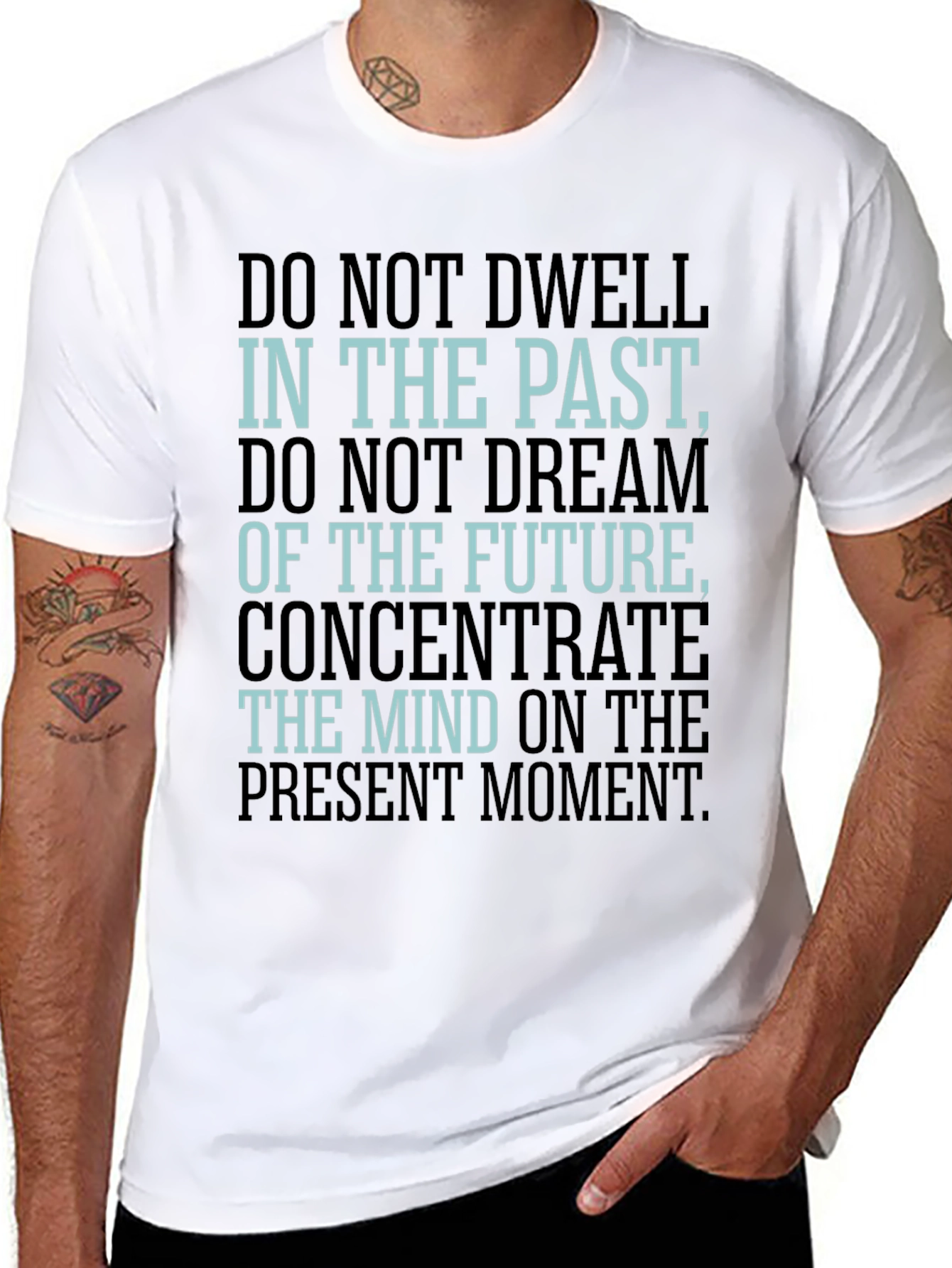 Black Mindful Living Tee: Present Moment Focus view 8