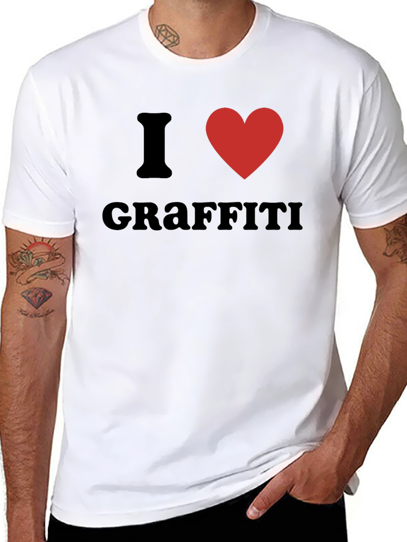 Black I Heart Graffiti Black Tee view 8